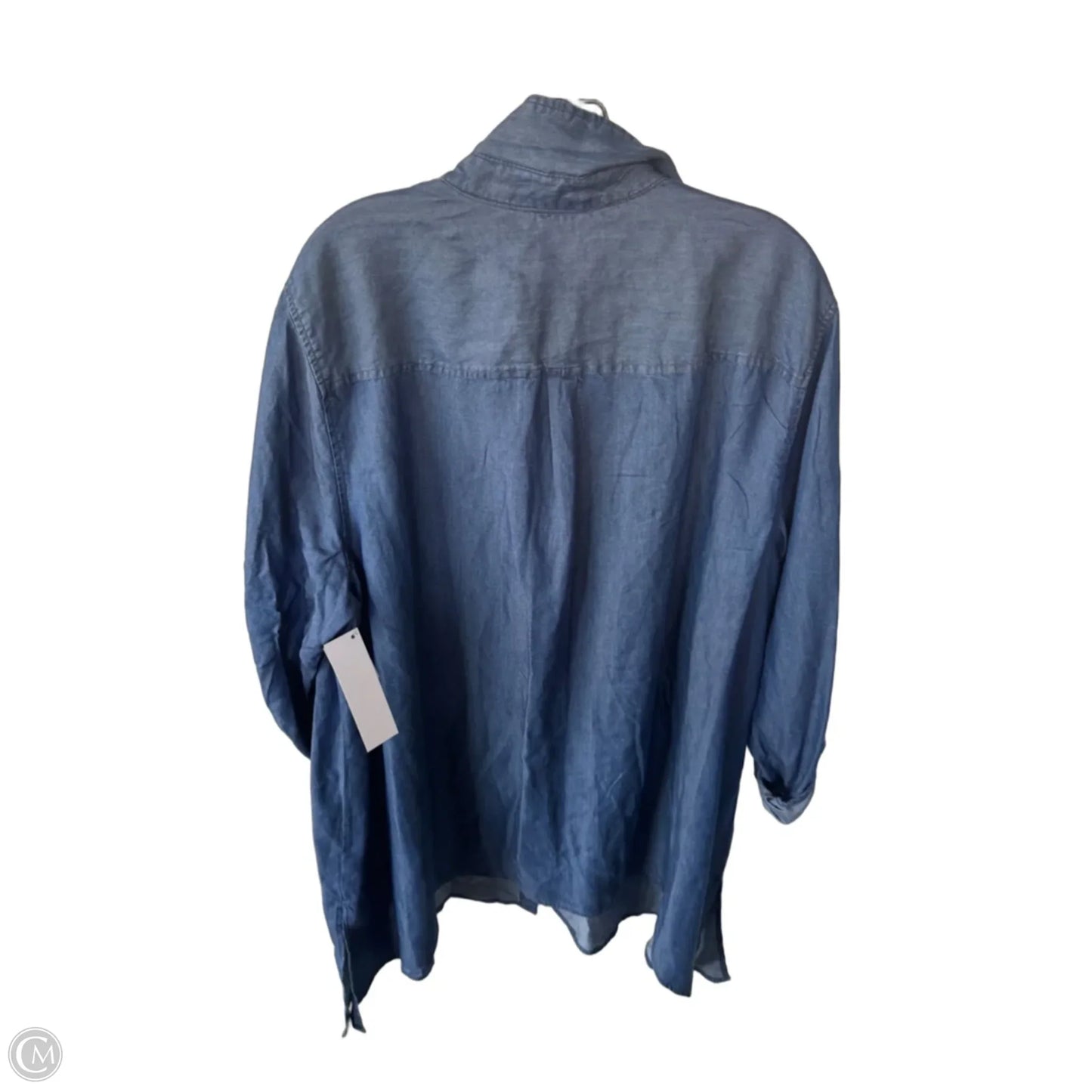 Tunic Long Sleeve By Zac And Rachel In Blue Denim, Size: 3x