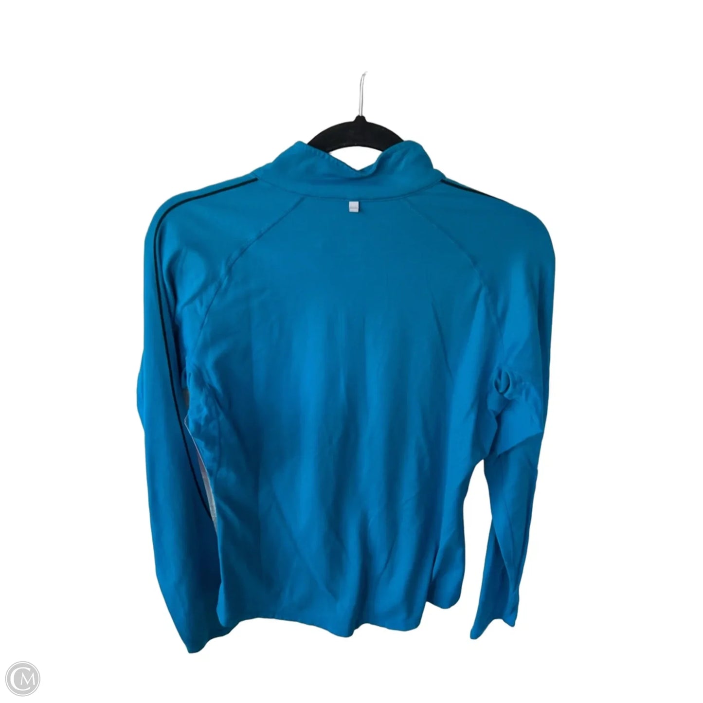 Athletic Top Long Sleeve Collar By Nike In Blue, Size: M