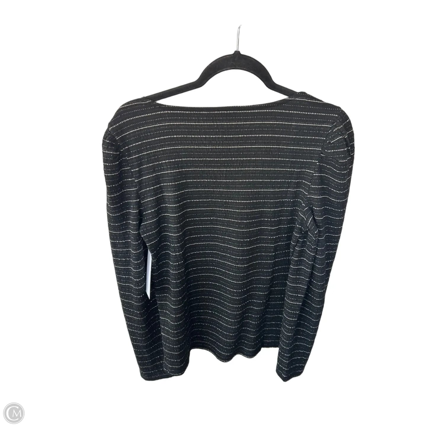 Top Long Sleeve By Loft In Black & Gold, Size: L