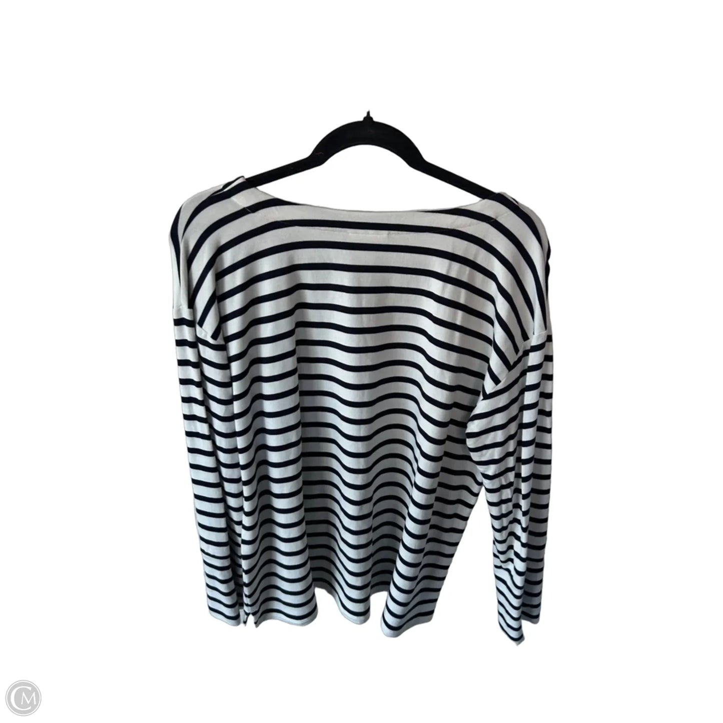 Top Long Sleeve By J. Jill In Black & White, Size: Lp