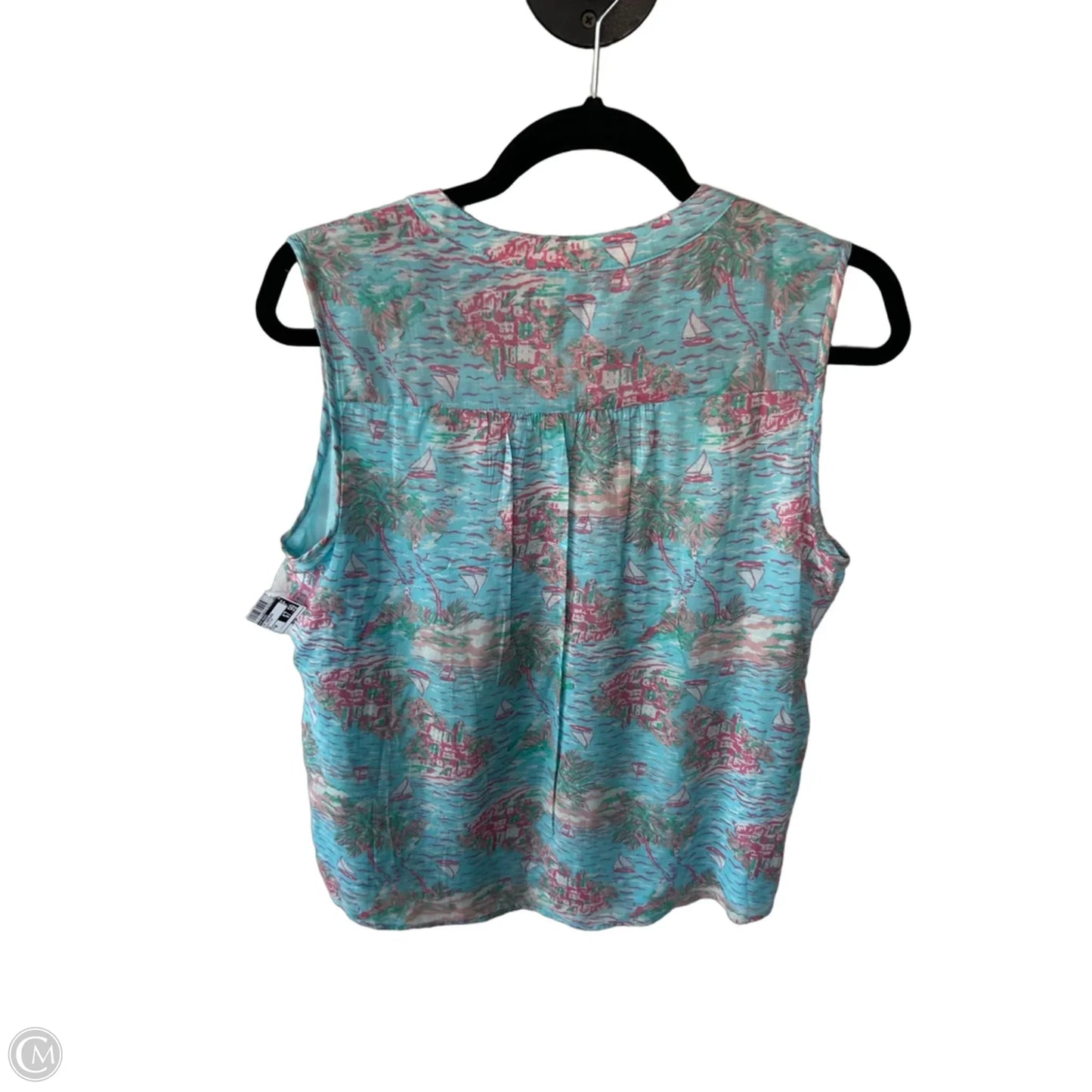 Top Sleeveless By Kim Rogers In Blue & Pink, Size: Sp