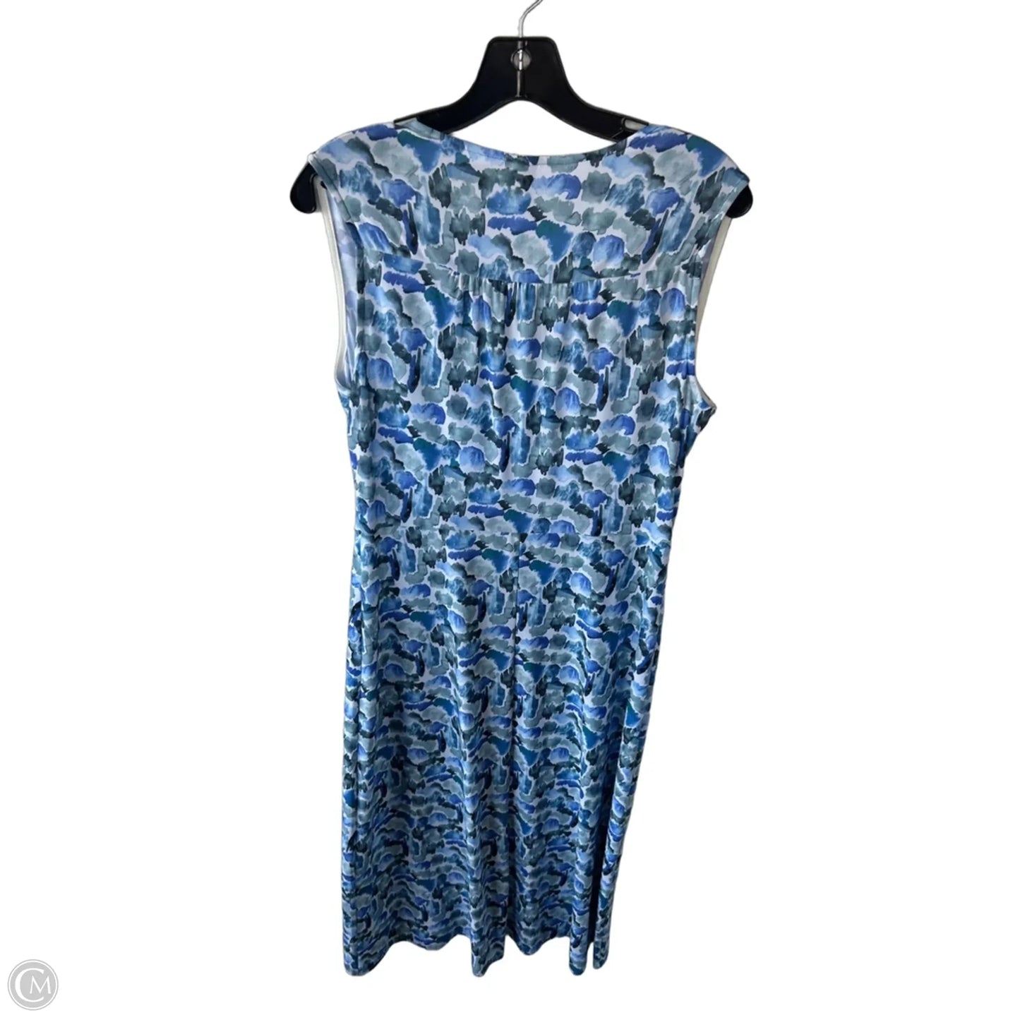 Dress Casual Midi By Vigoss In Blue & Green, Size: L