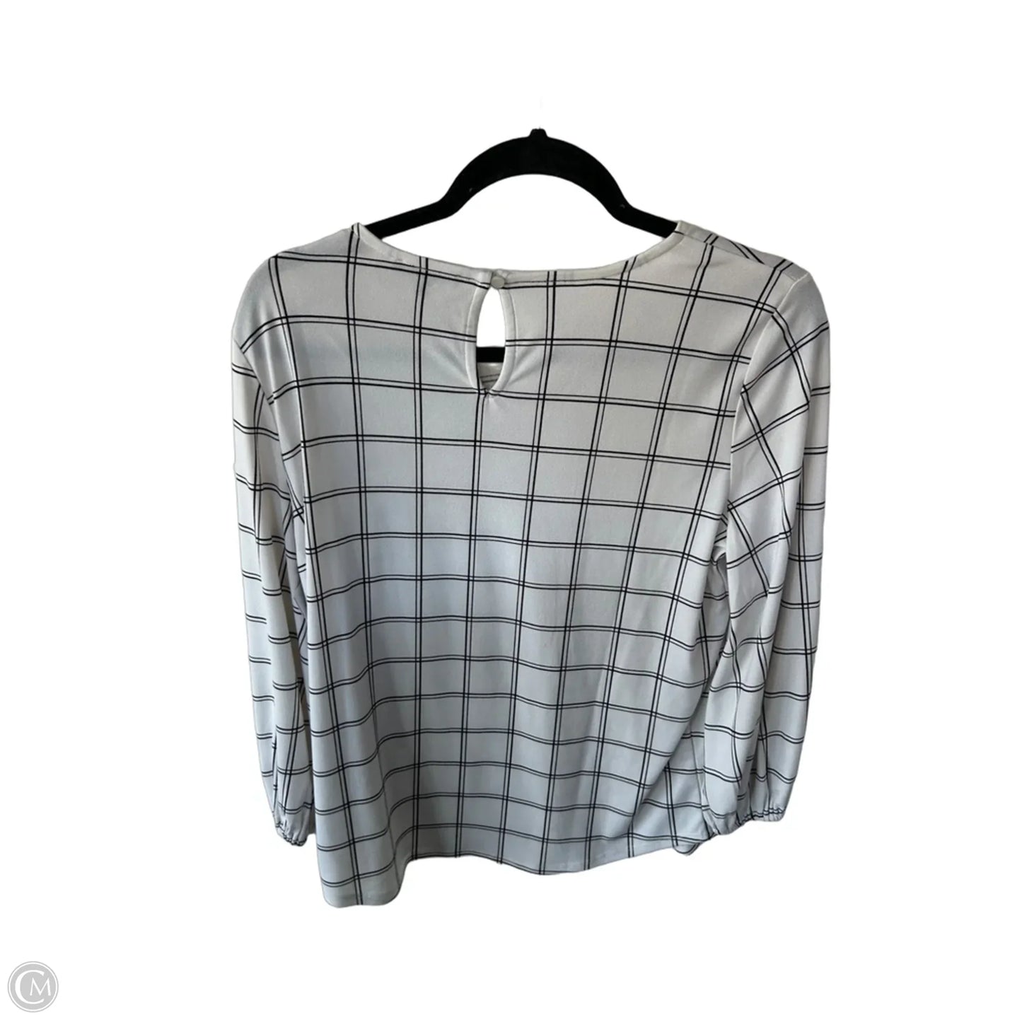 Top 3/4 Sleeve By Adrianna Papell In Black & White, Size: M