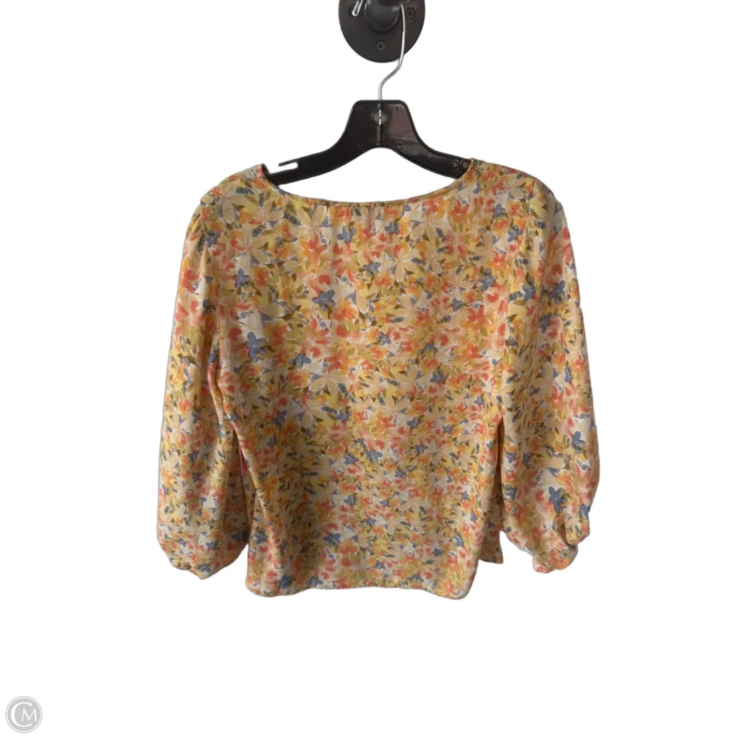 Top Long Sleeve By Vince Camuto In Green & Orange, Size: S