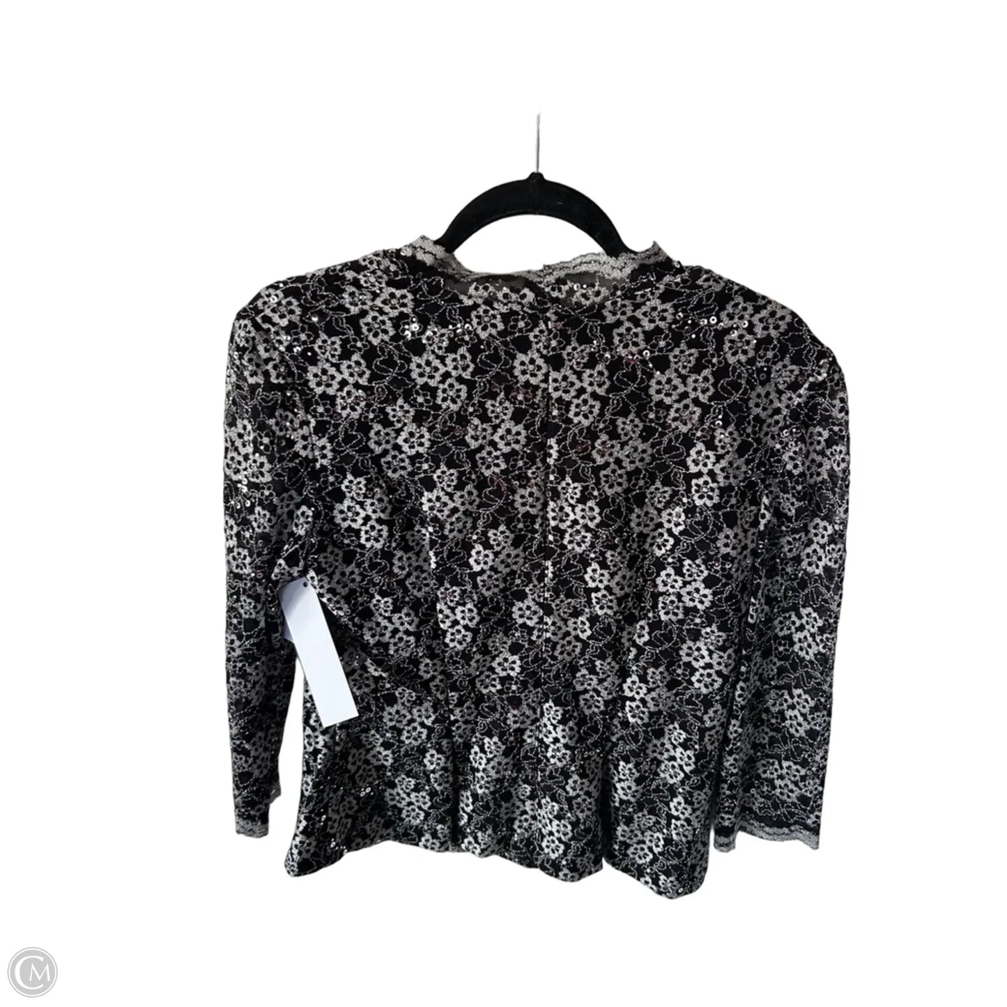 Top Sleeveless By Alex Evenings In Black & Grey, Size: M