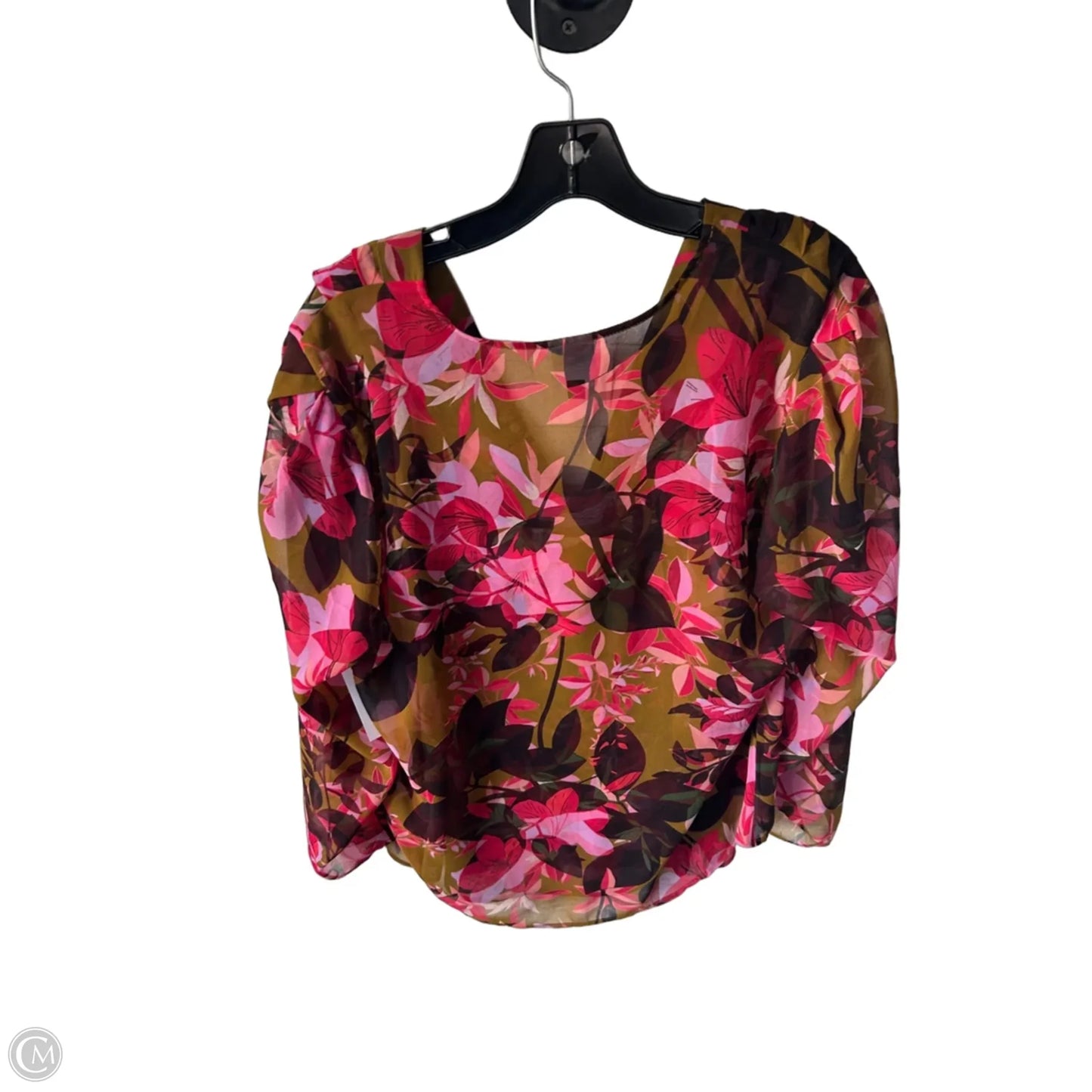 Top 2pc Long Sleeve By Cabi In Green & Pink, Size: L