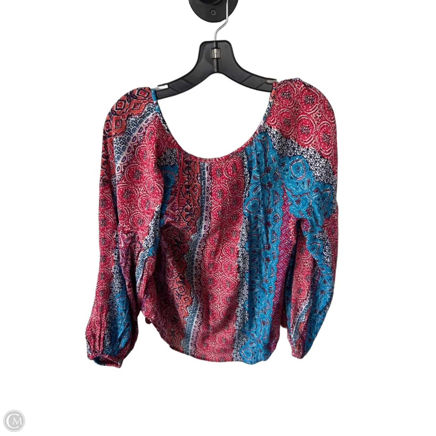 Top Long Sleeve By Lovestitch In Blue & Red, Size: M