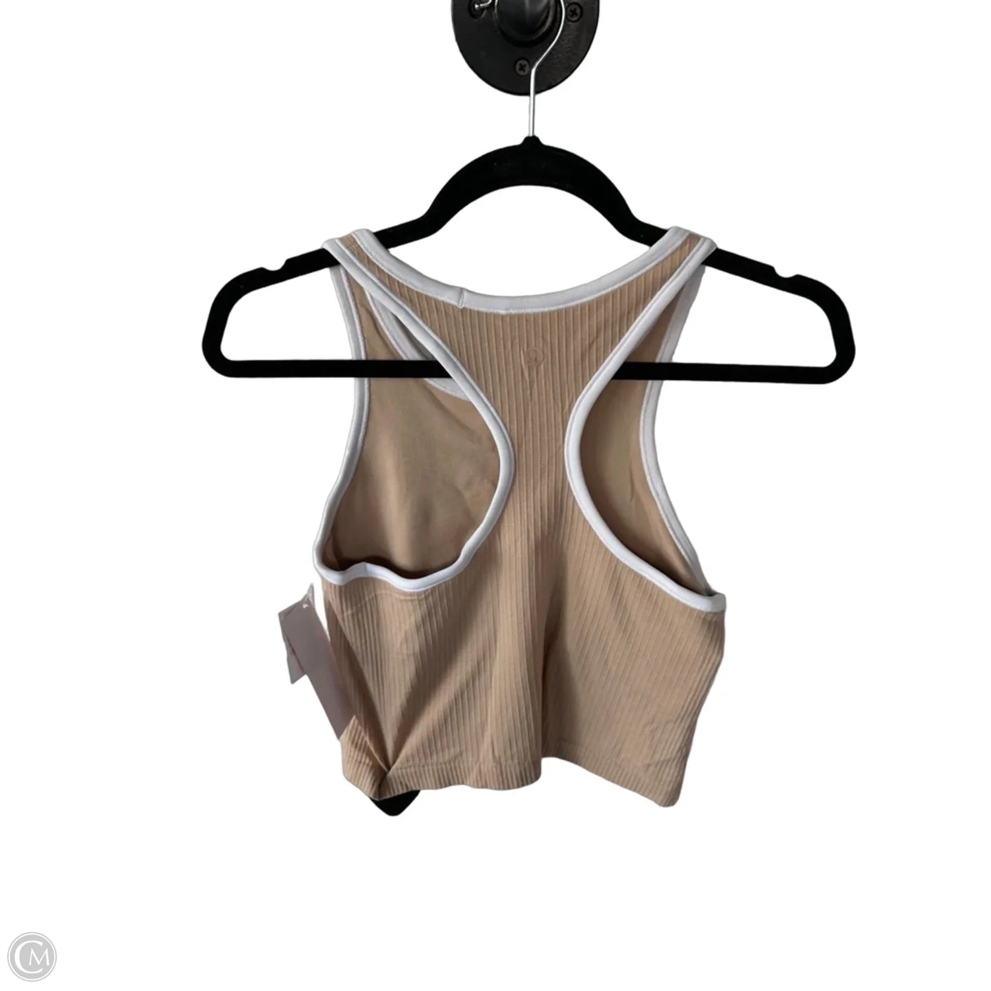 Athletic Tank Top By Lululemon In Tan & White, Size: M