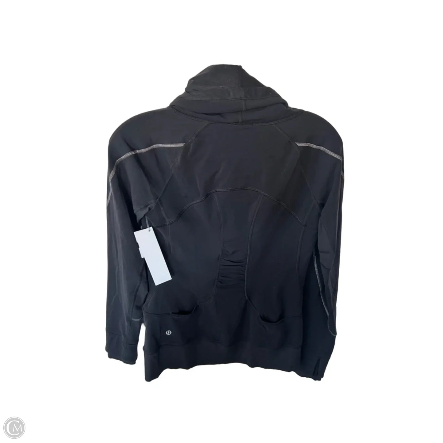 Athletic Top Long Sleeve Collar By Lululemon In Black, Size: S