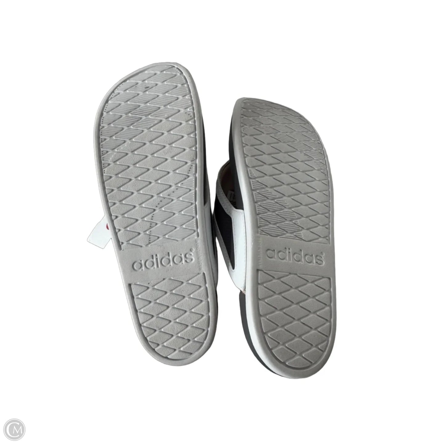 Sandals Flip Flops By Adidas In Grey & White, Size: 9