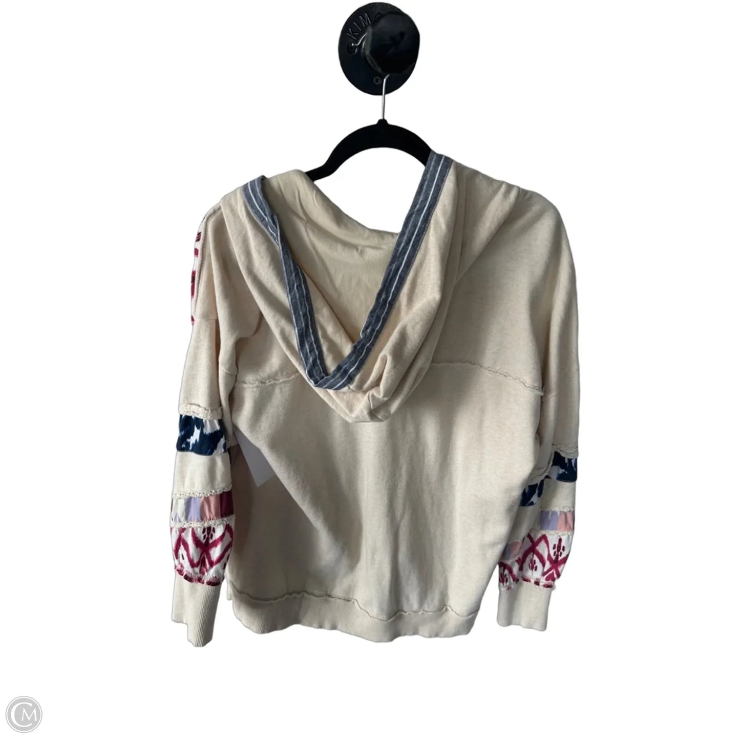 Sweatshirt Hoodie By Pilcro In Blue & Cream, Size: S