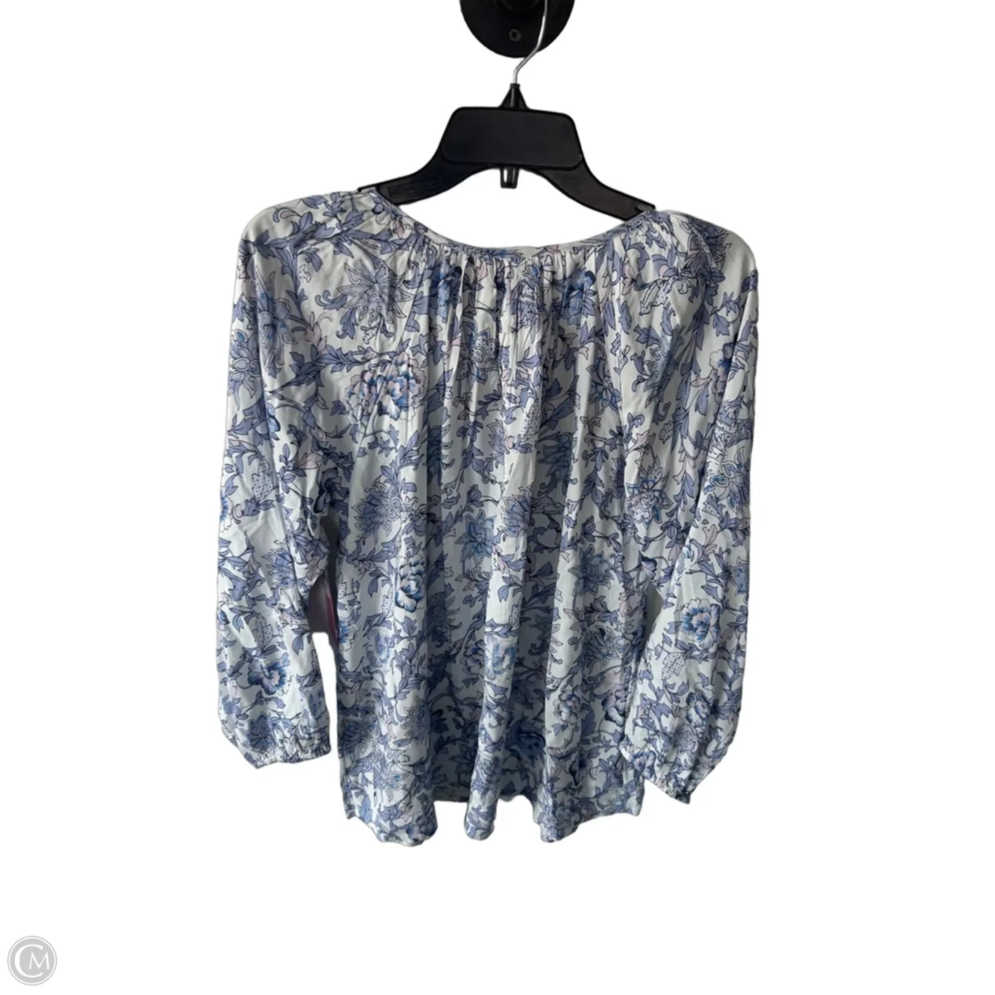 Top Long Sleeve By Soft Surroundings In Blue & White, Size: S