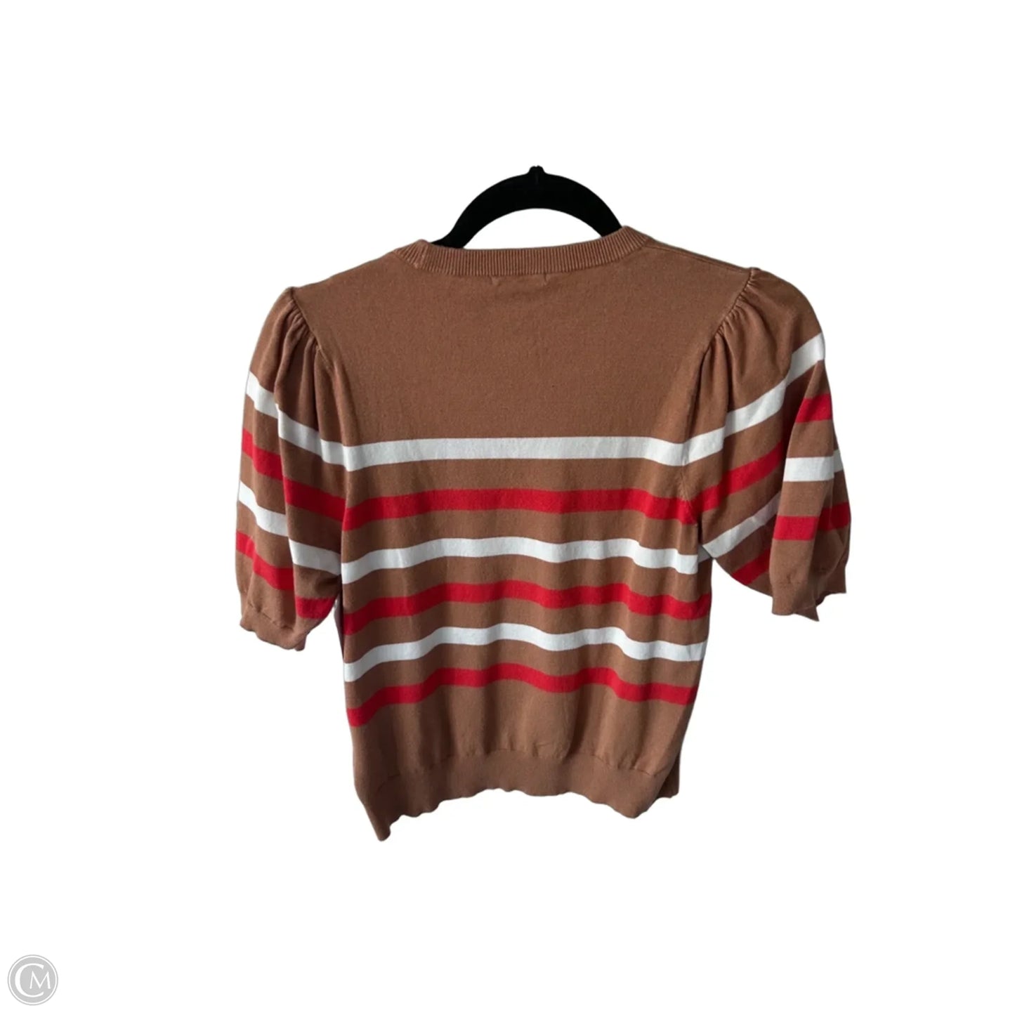 Sweater Short Sleeve By Clothes Mentor In Brown & Red, Size: S