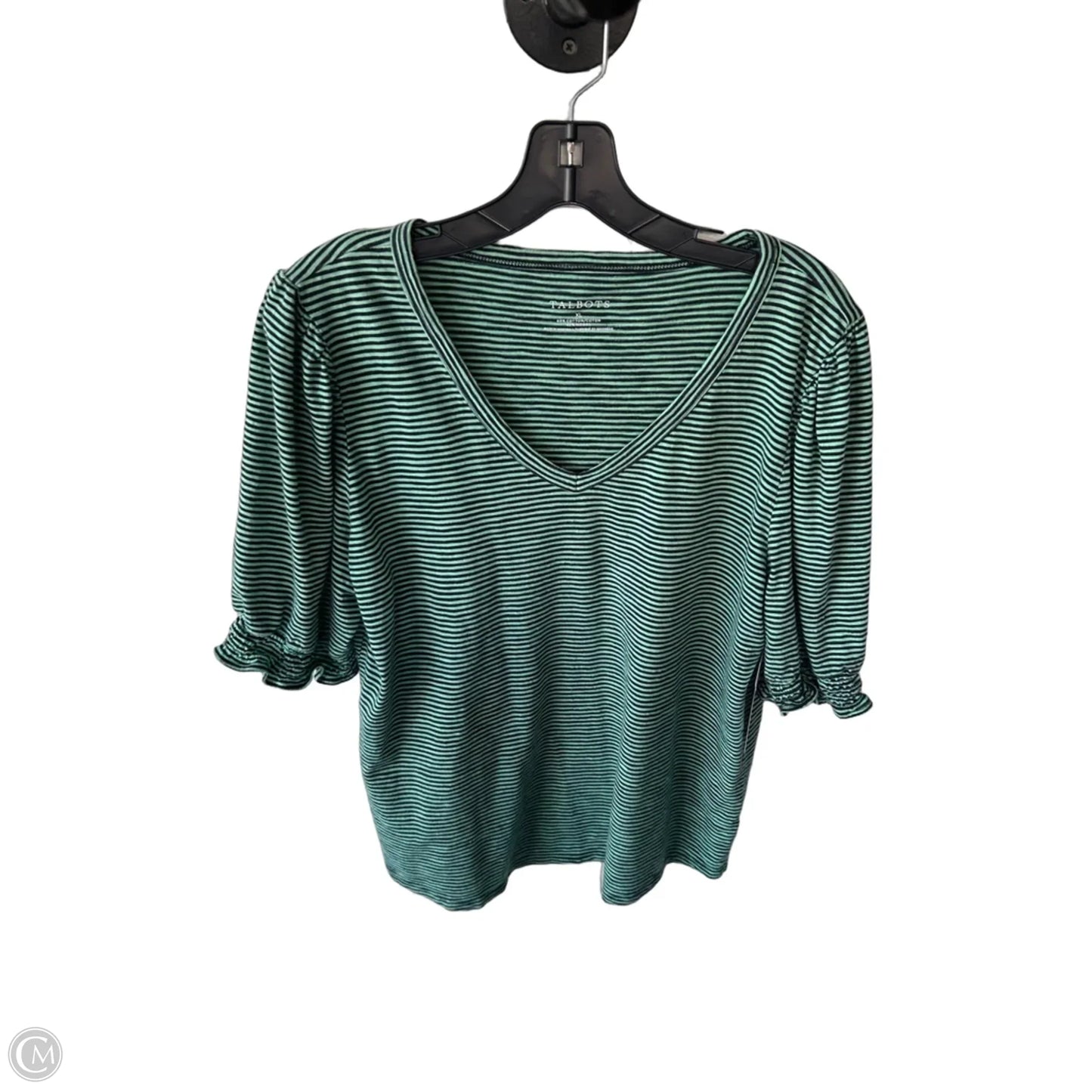 Top Short Sleeve Basic By Talbots In Blue & Green, Size: Xl
