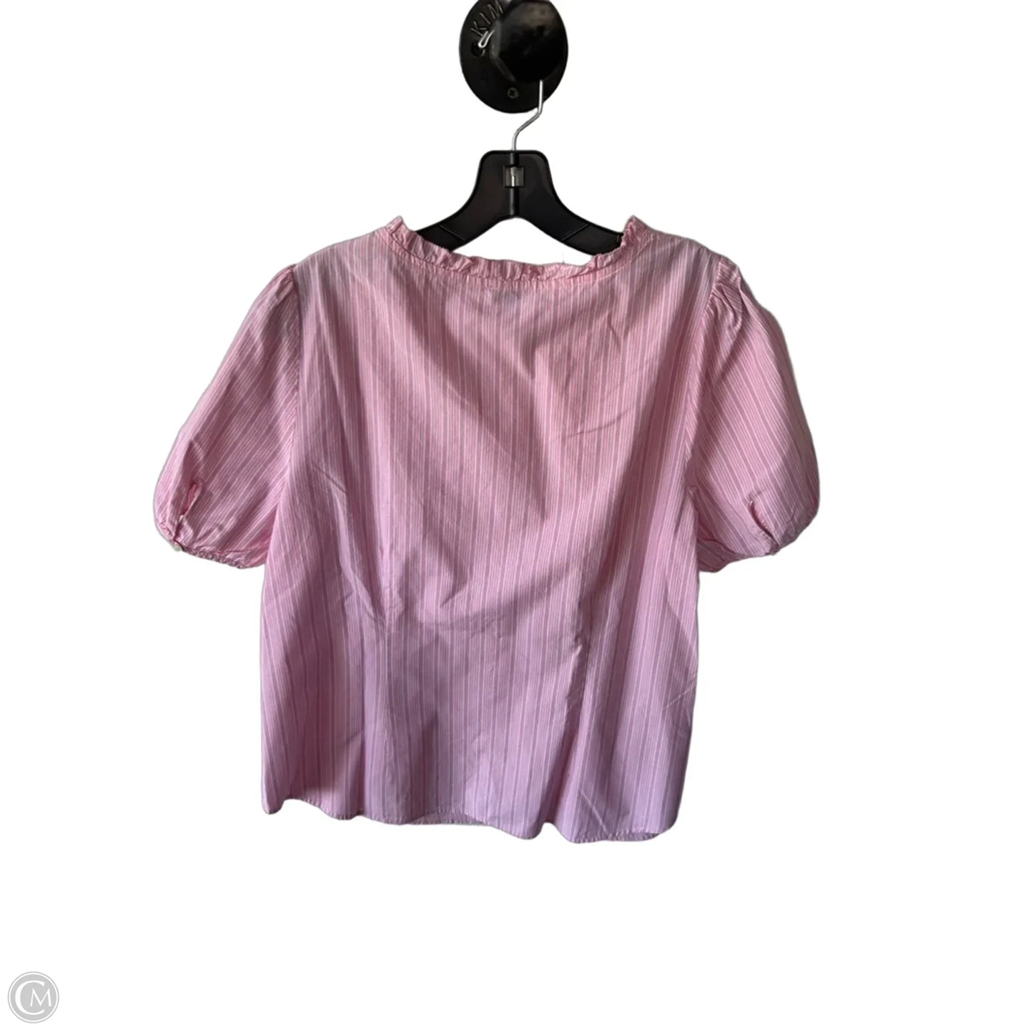 Top Short Sleeve By Talbots In Pink & White, Size: Xl