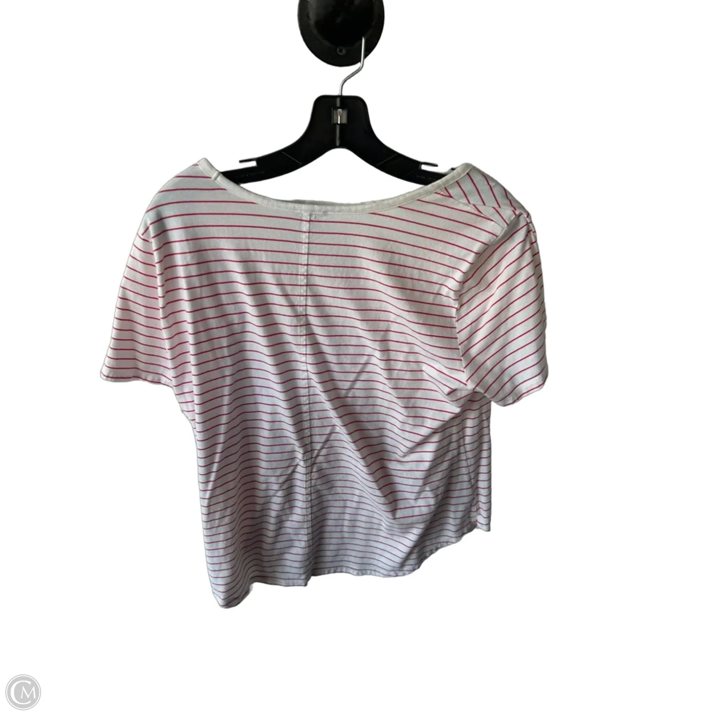 Top Short Sleeve By Ann Taylor In Red & White, Size: Xl