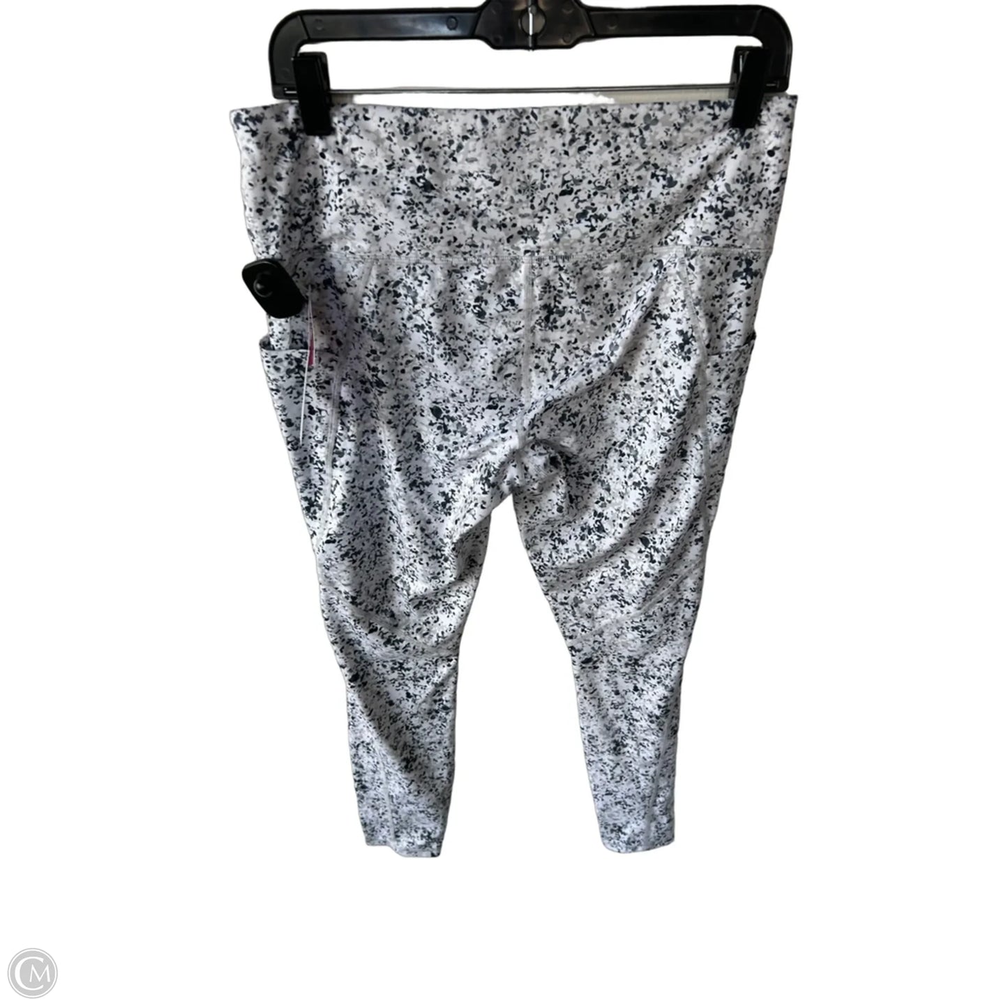 Athletic Leggings By Athleta In Grey & White, Size: L