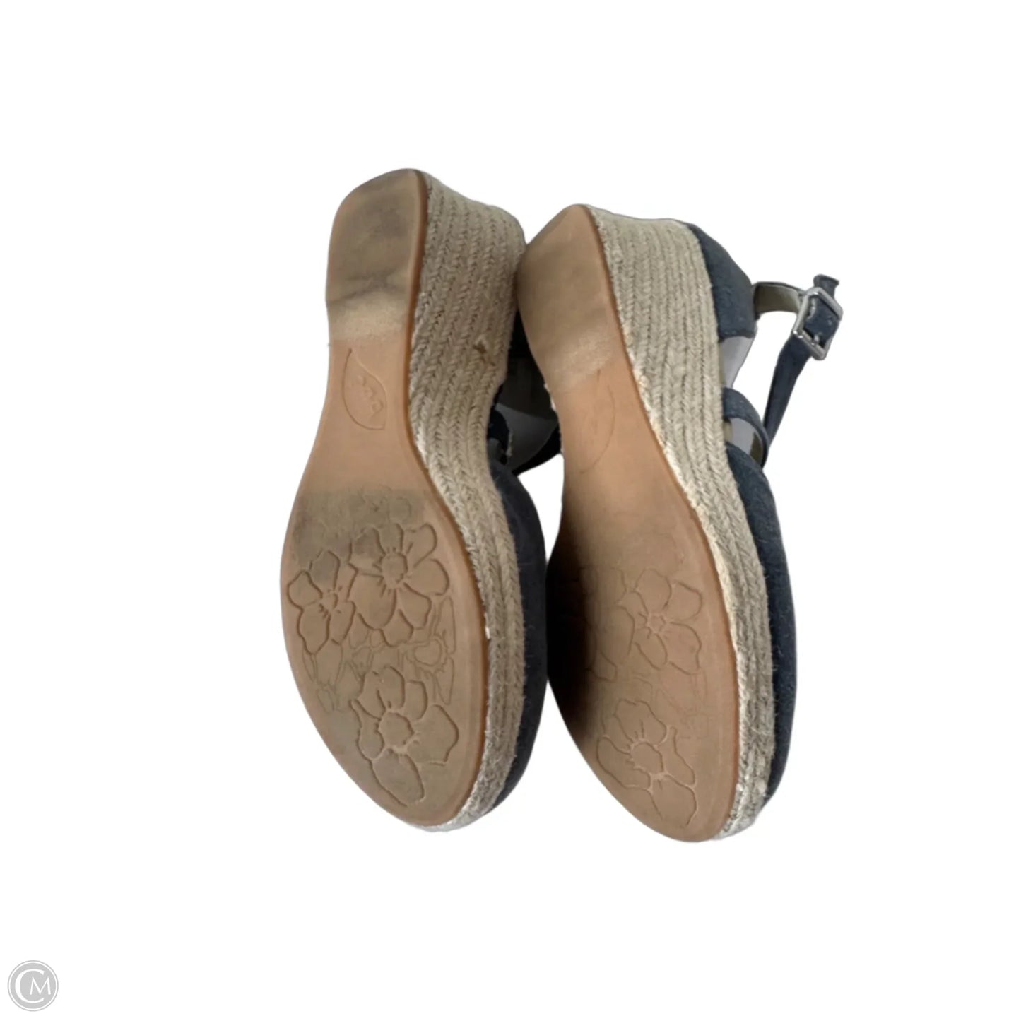 Shoes Heels Wedge By Boc In Blue & Tan, Size: 8