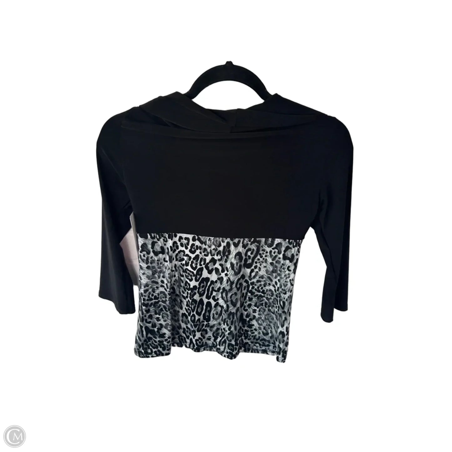 Top 3/4 Sleeve By Clothes Mentor In Black & Grey, Size: Xs