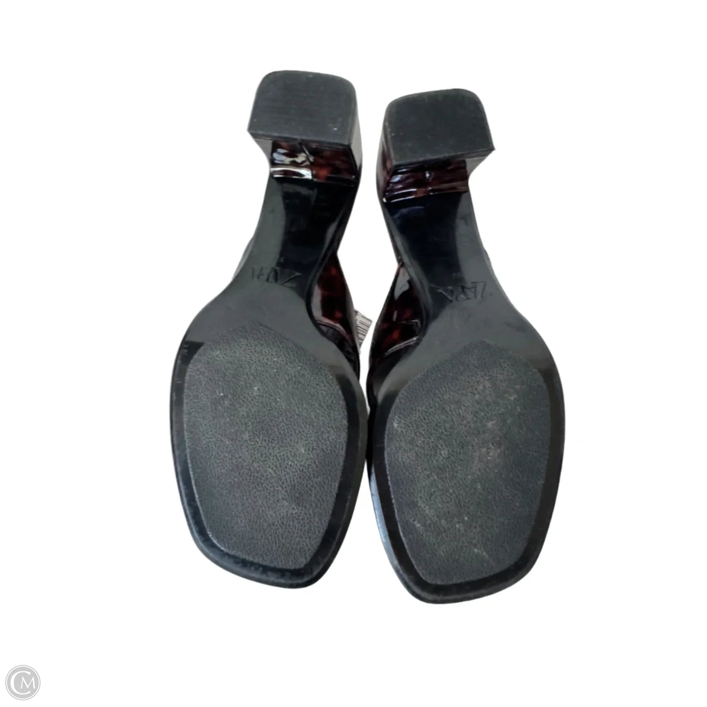 Sandals Heels Block By Zara In Tortoise Shell Print, Size: 6.5