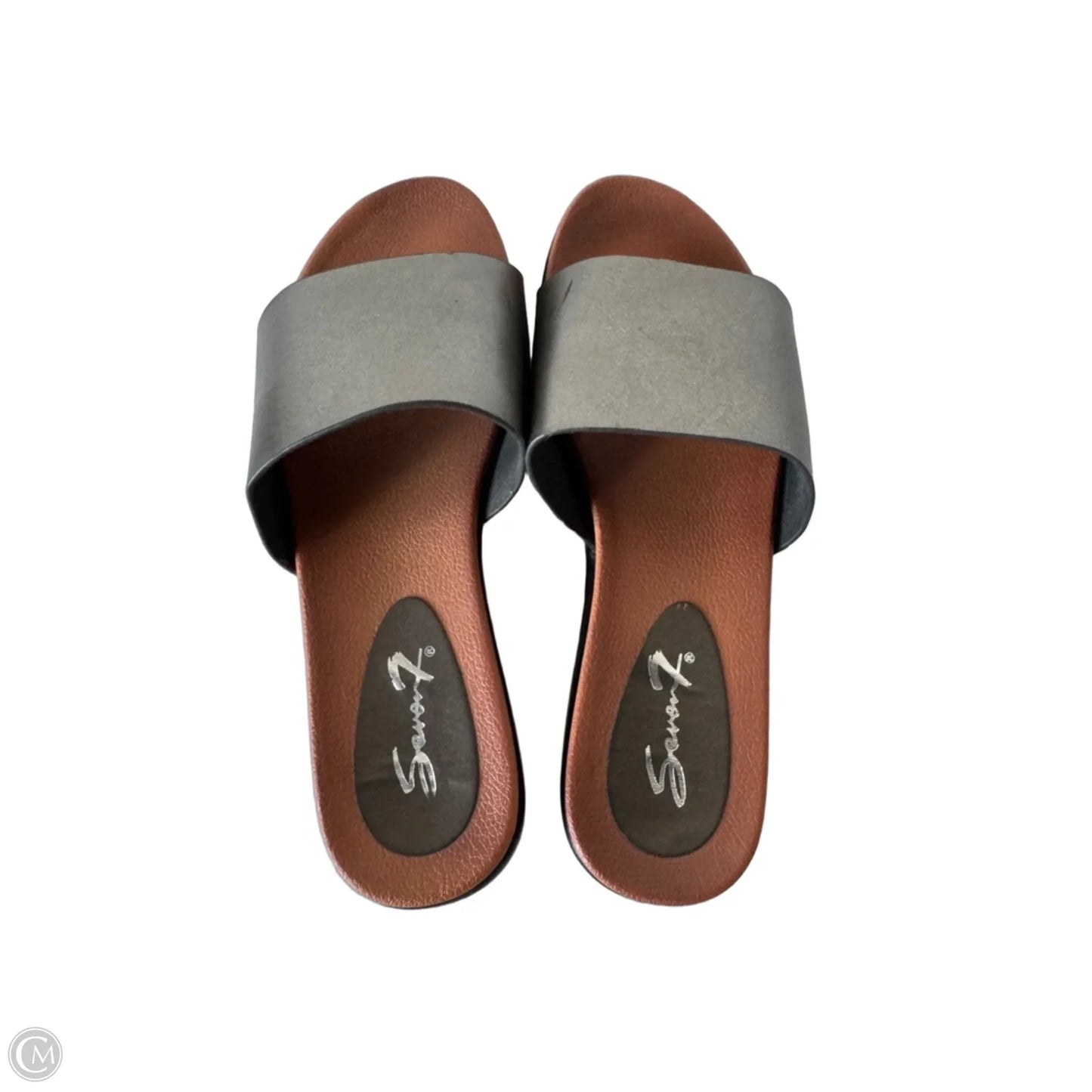 Sandals Flats By Seven 7 In Black & Silver, Size: 9