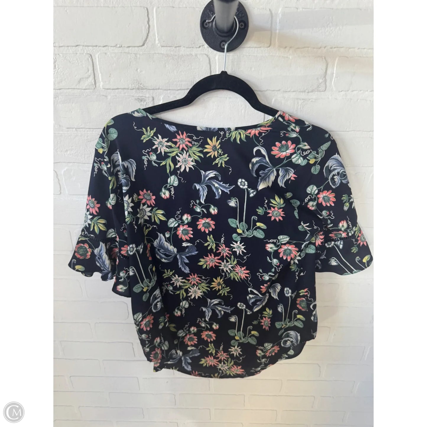Top Short Sleeve By Ann Taylor In Blue & Green, Size: S
