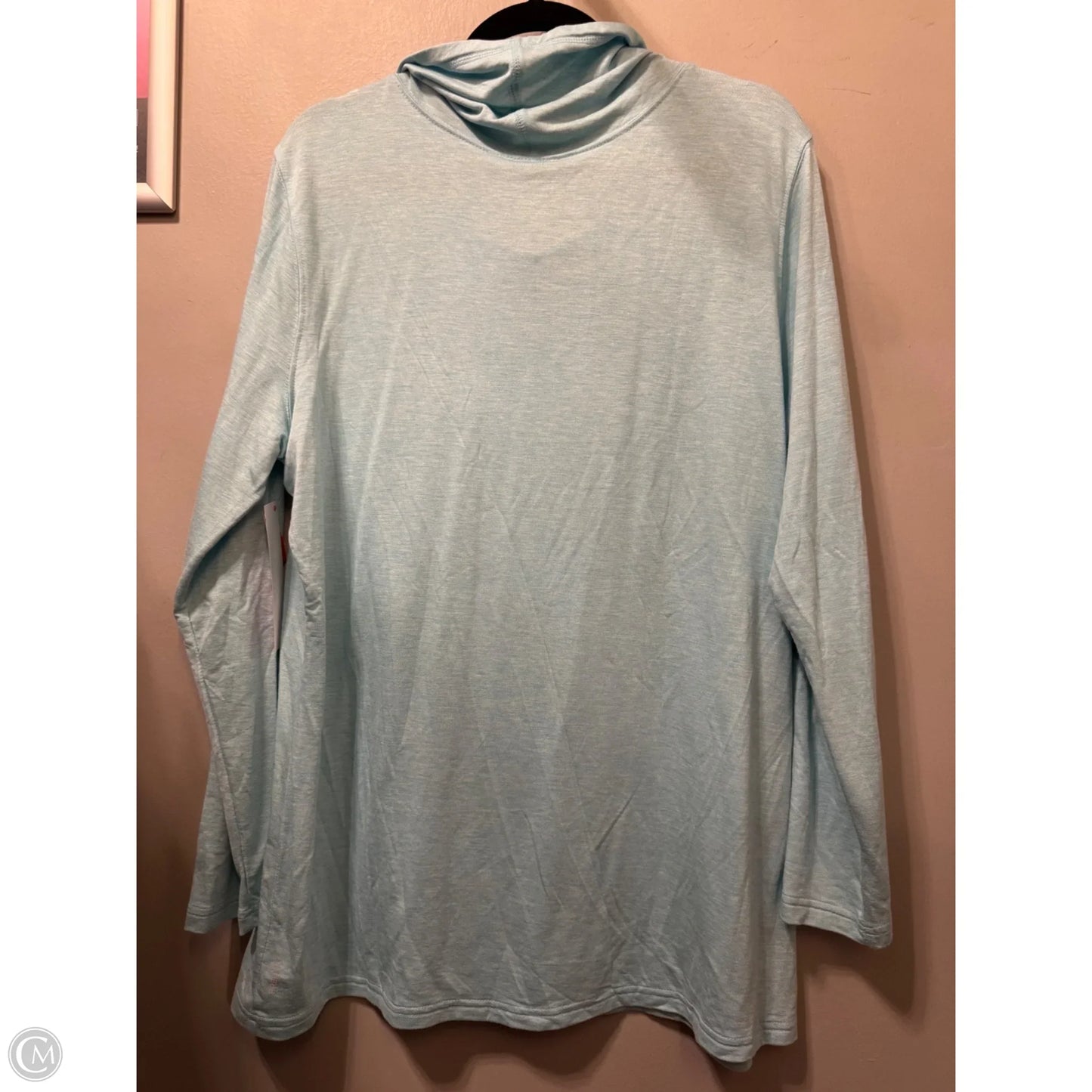Athletic Top Long Sleeve Collar By Eddie Bauer In Blue, Size: 2x