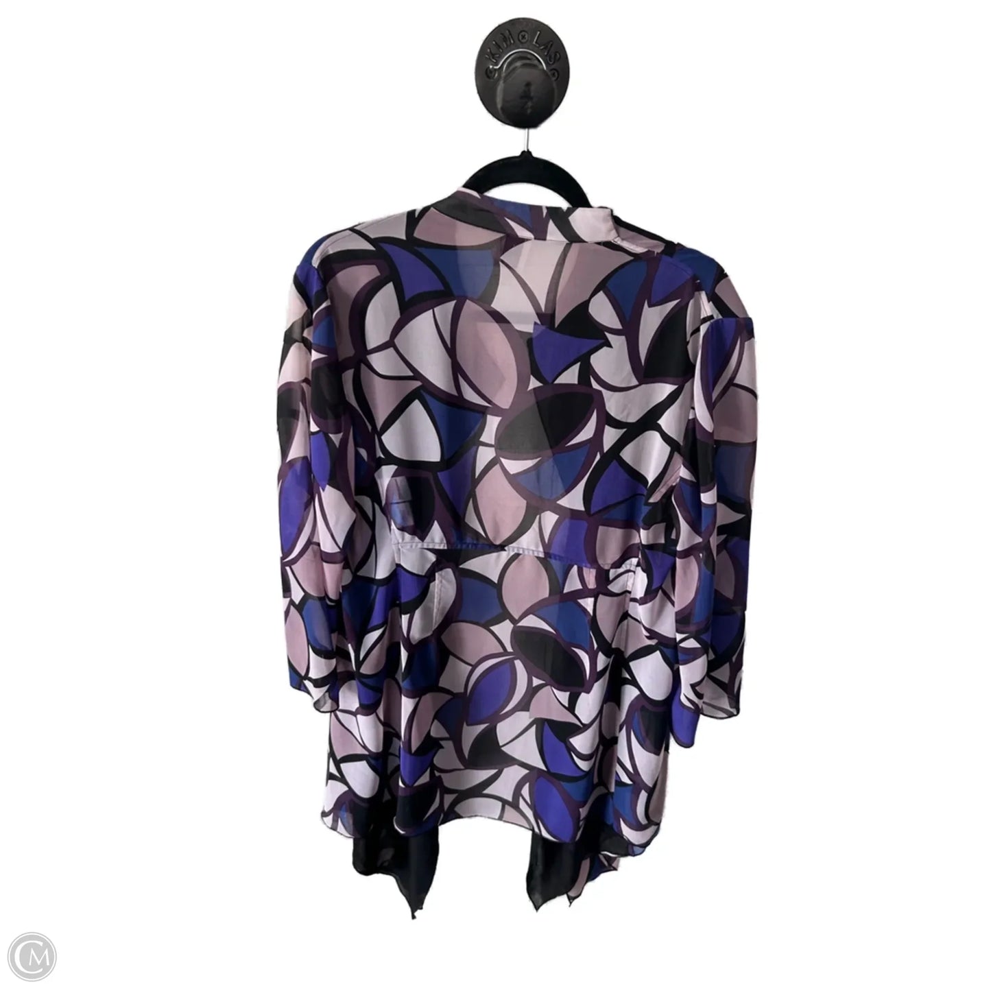 Kimono By Anne Klein In Black & Pink, Size: Xl