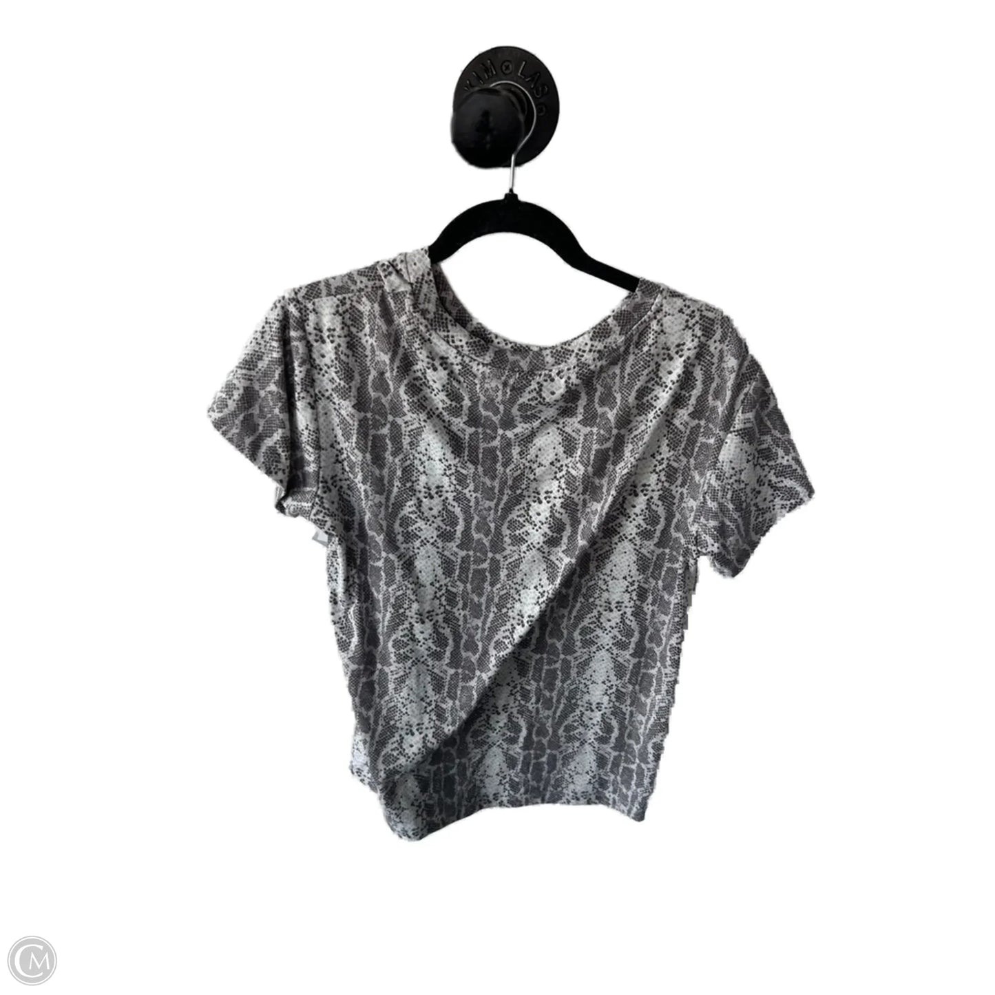 Top Short Sleeve By Socialite In Grey & White, Size: S