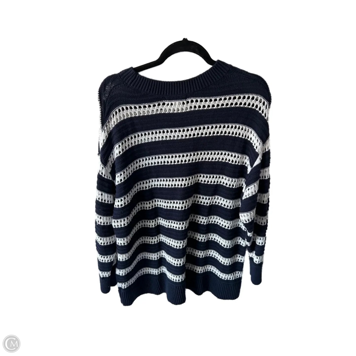 Sweater By Ava & Viv In Blue & White, Size: 2x