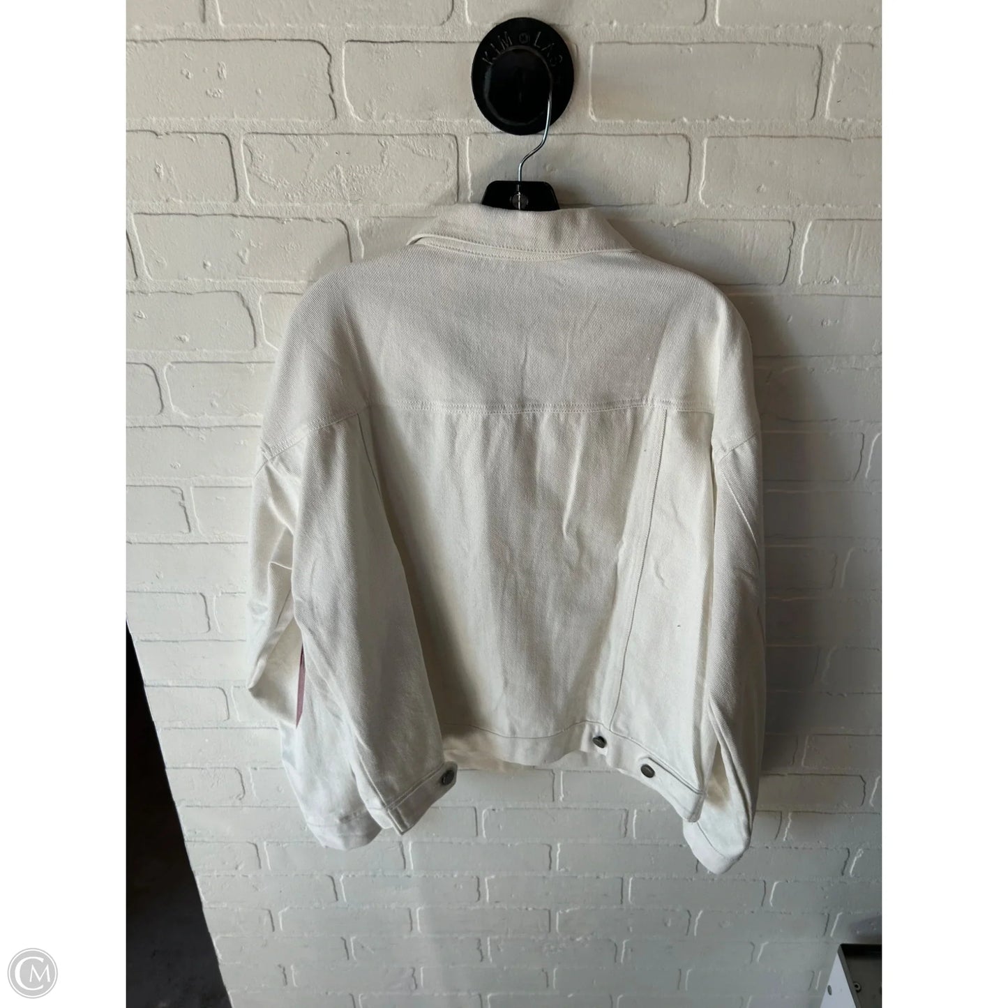 Jacket Denim By Clothes Mentor In White Denim, Size: Xl