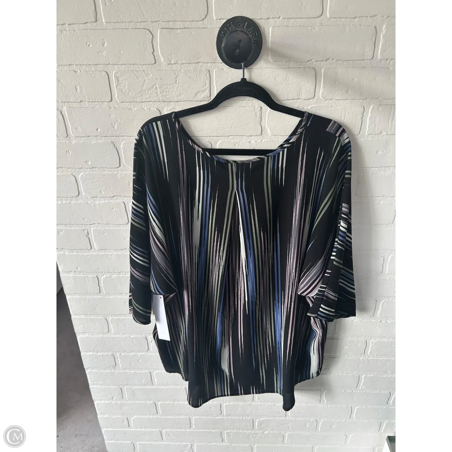 Top Short Sleeve By Vince Camuto In Black & White, Size: 2x