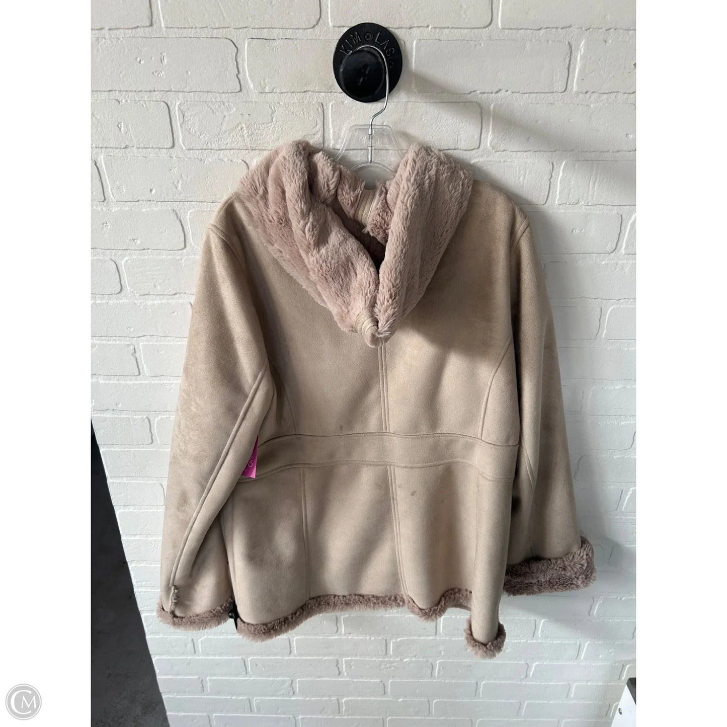 Coat Faux Fur & Sherpa By Jones New York In Tan, Size: L