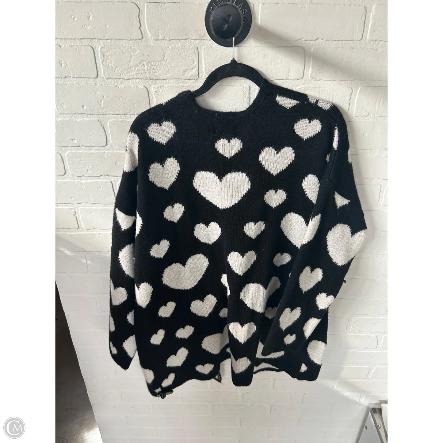 Sweater Cardigan By Maeve In Black & White, Size: M