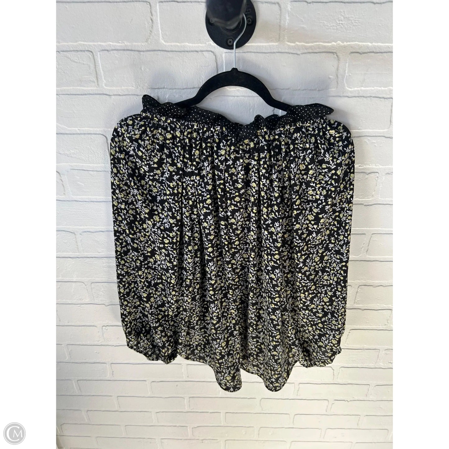 Top Long Sleeve By Dalia In Black & White, Size: L