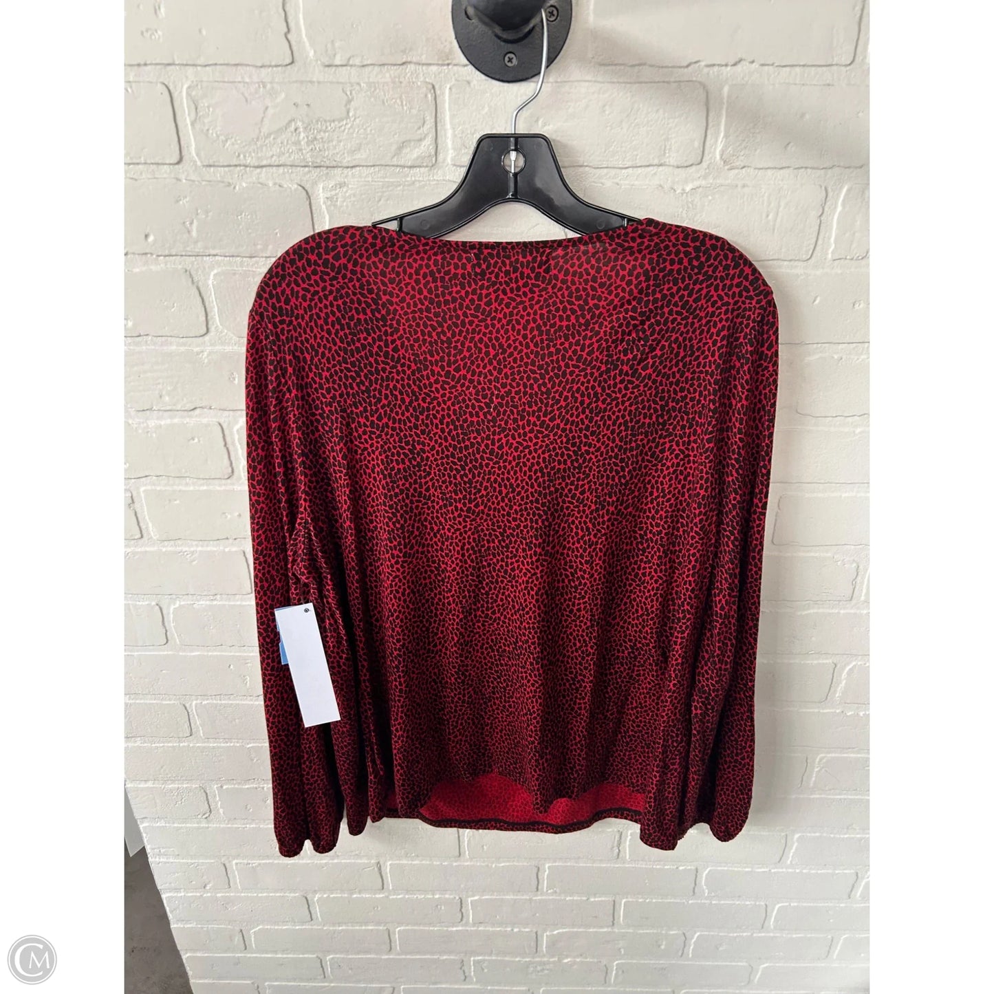 Top Long Sleeve By Michael By Michael Kors In Red, Size: 2x