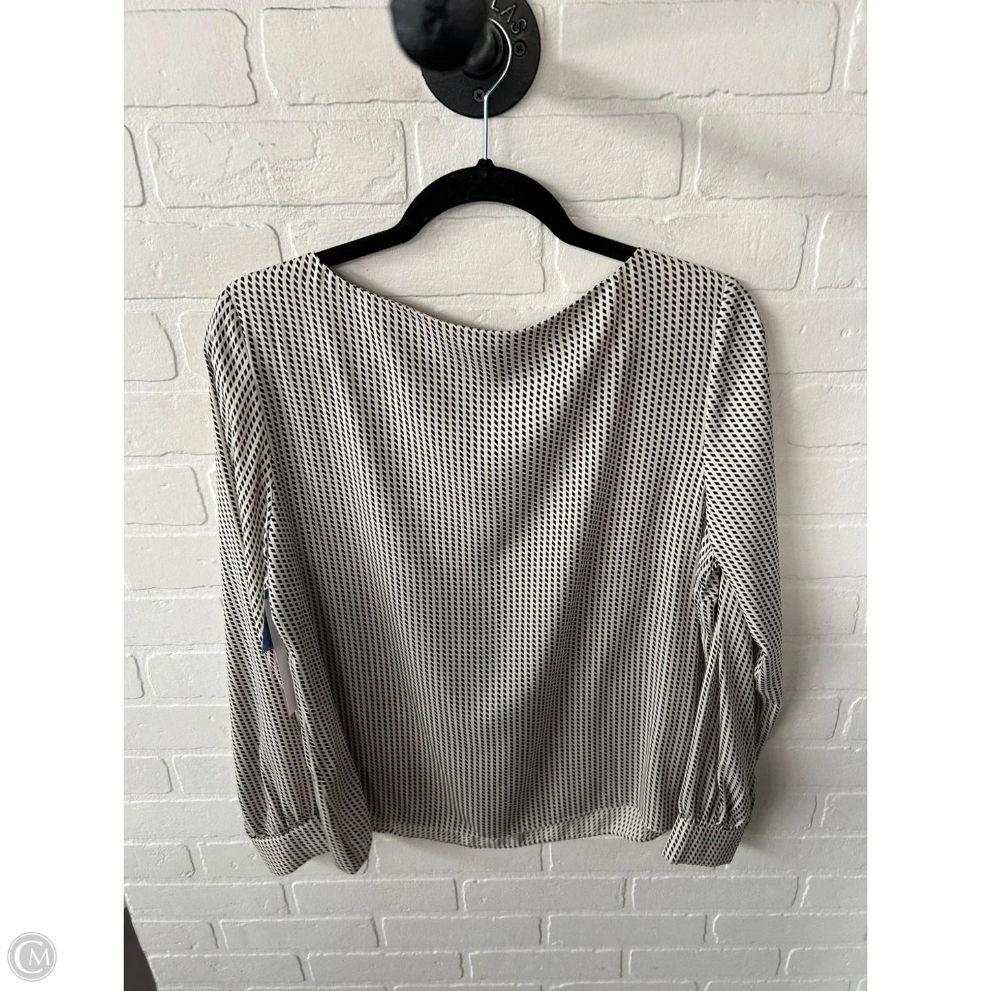 Top Long Sleeve By H&m In Black & Cream, Size: M