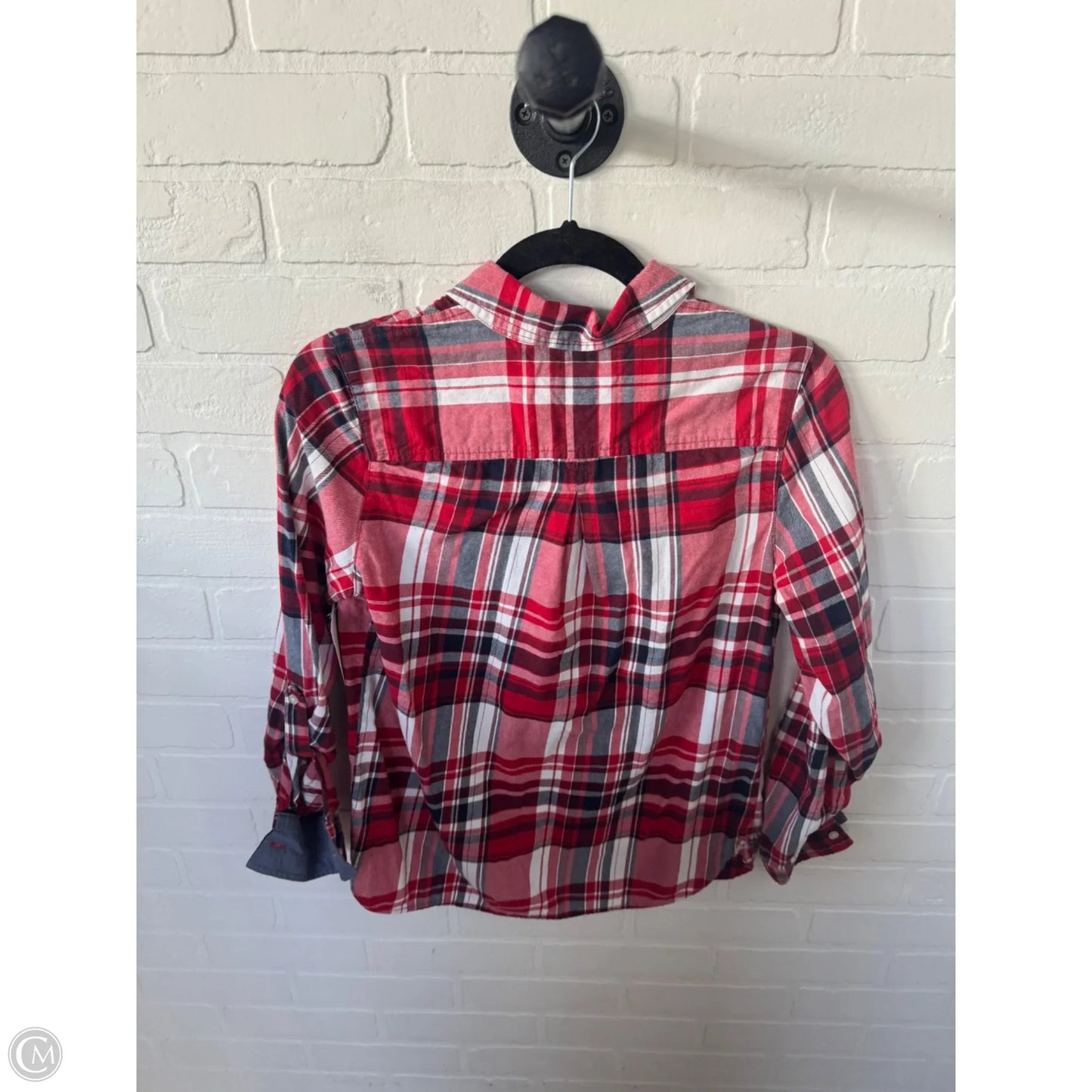 Top Long Sleeve By Tommy Hilfiger In Red & White, Size: S