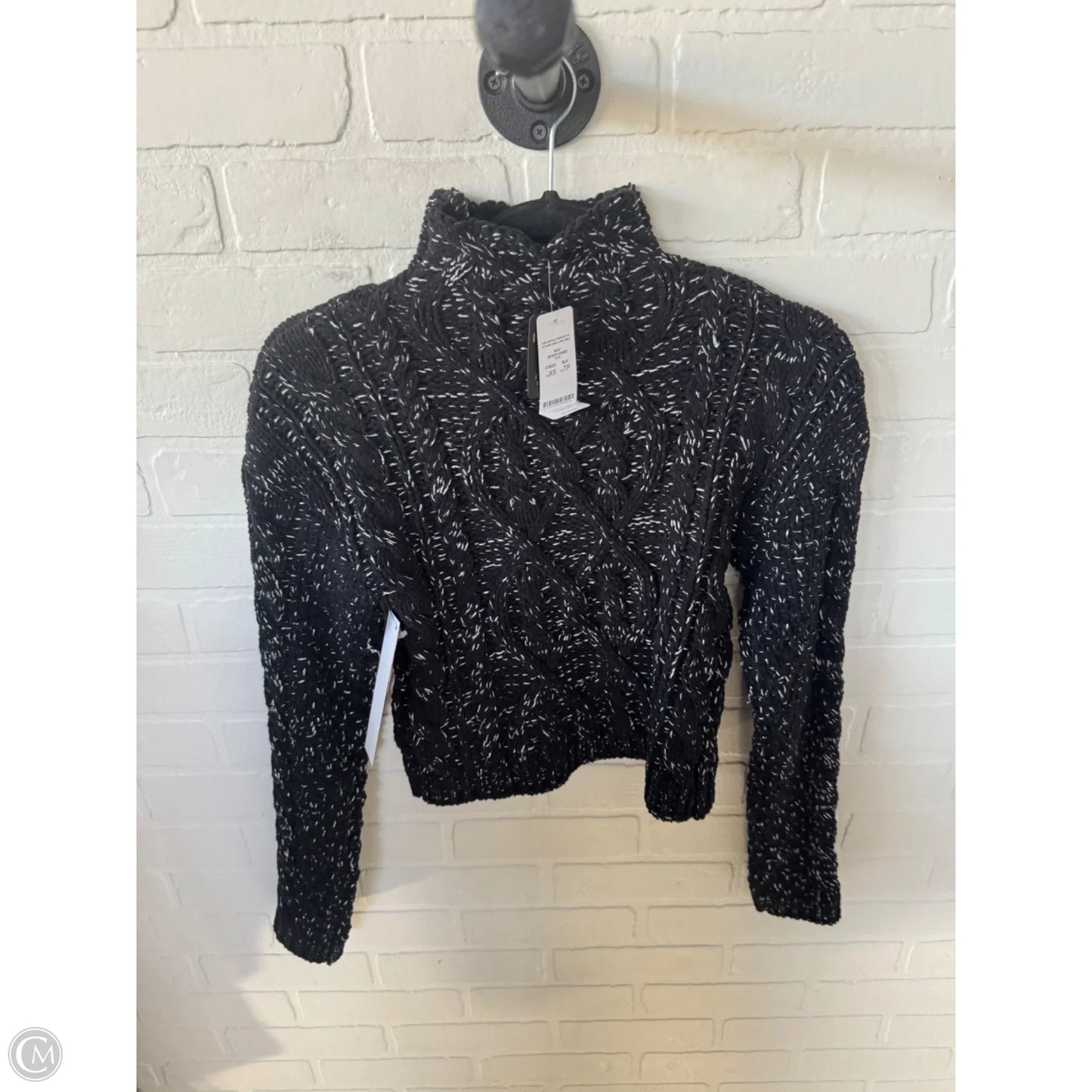 Sweater By Bebe In Black & Silver, Size: Xs
