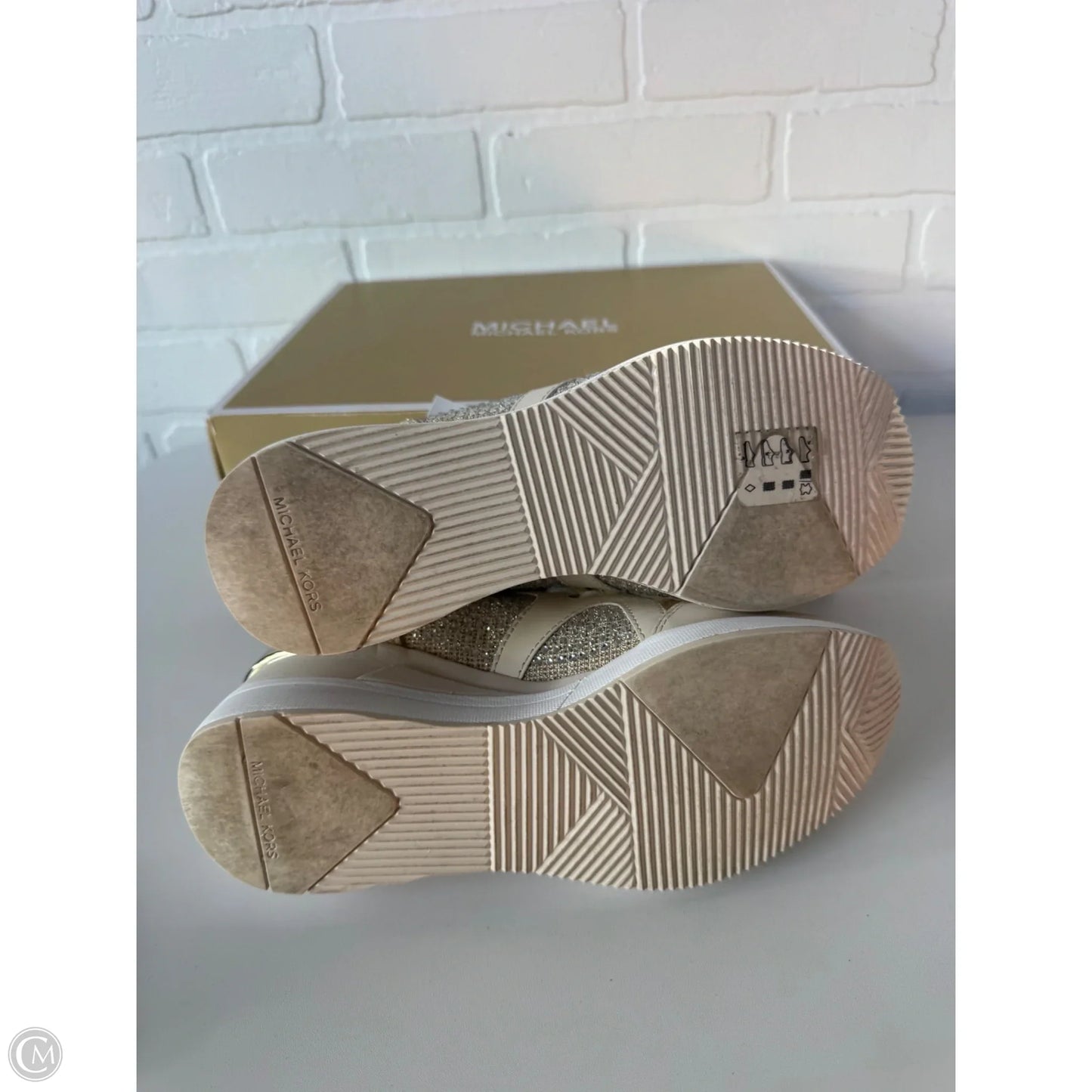 Shoes Designer By Michael Kors In Gold & Tan, Size: 7