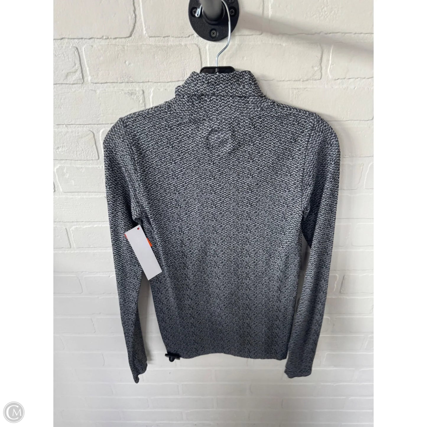 Athletic Top Long Sleeve Collar By Athleta In Black & Grey, Size: Xs