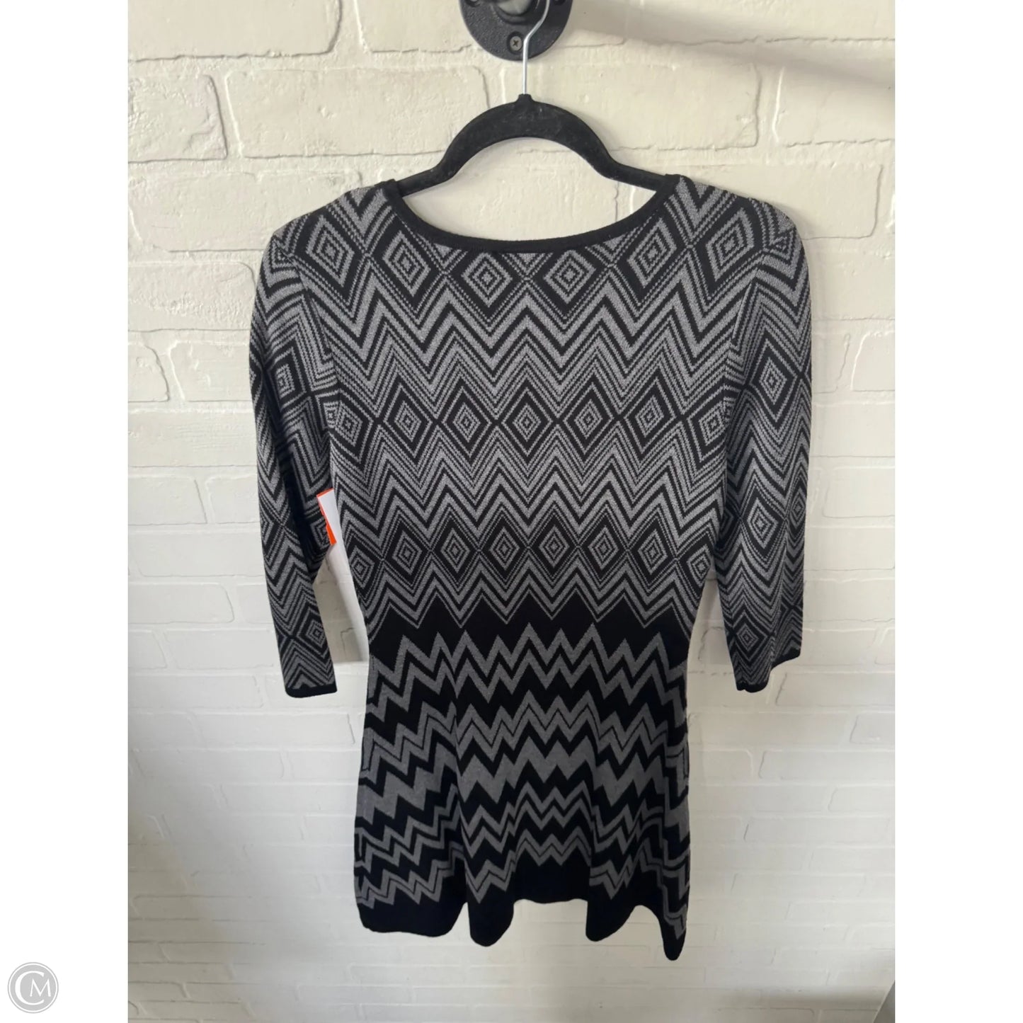 Dress Sweater By Just Taylor In Black & Grey, Size: M