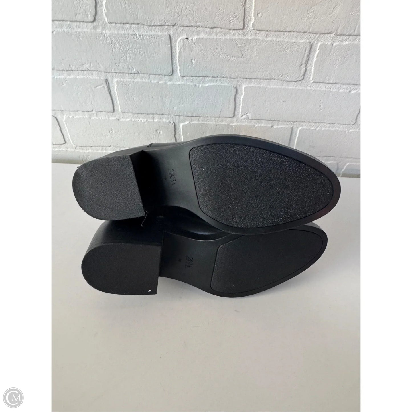 Boots Mid-calf Heels By Zara In Black, Size: 8