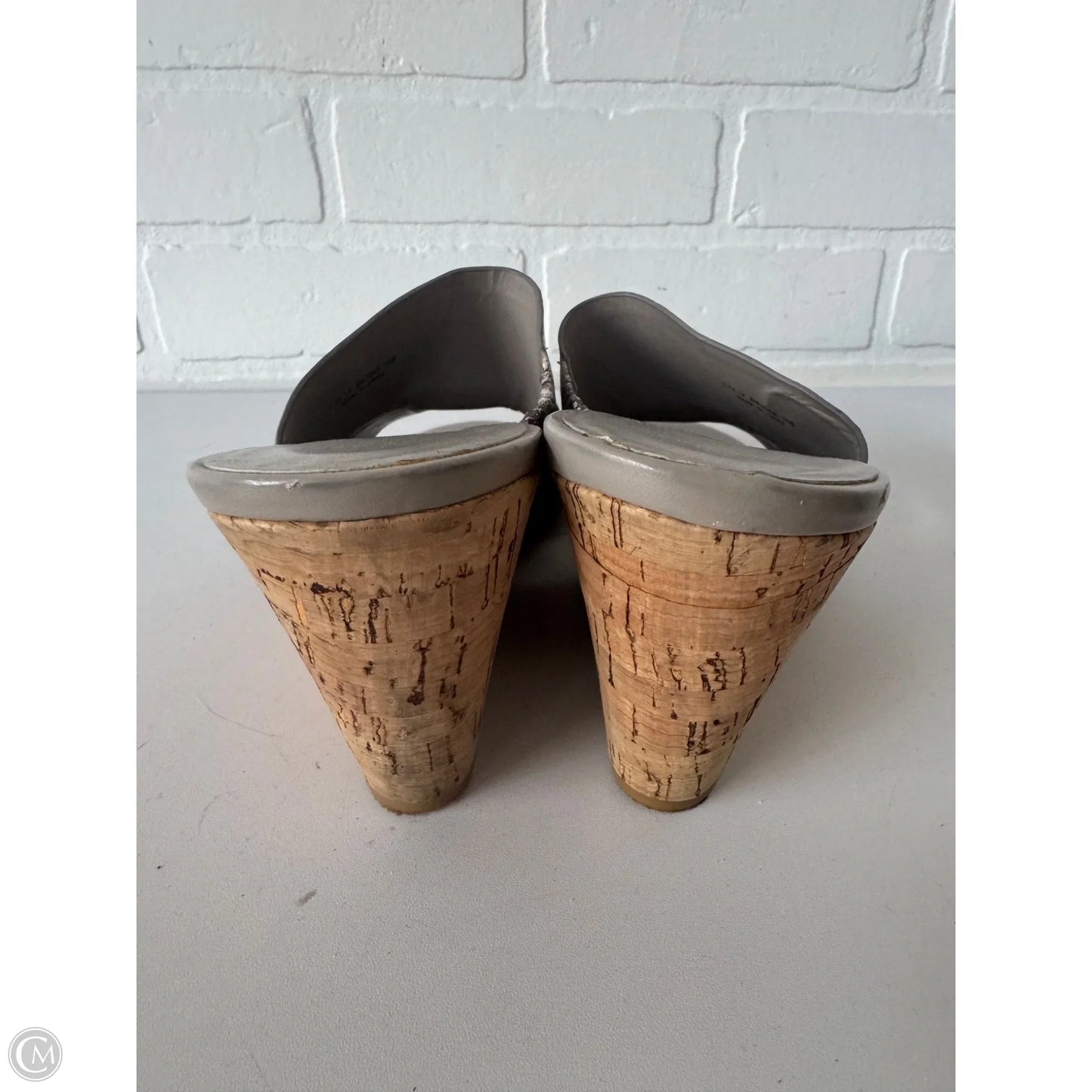 Sandals Heels Wedge By Cole-haan In Brown & Cream, Size: 10