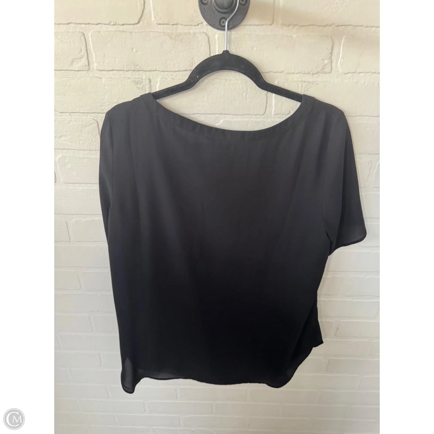 Top Short Sleeve By Banana Republic In Black, Size: M