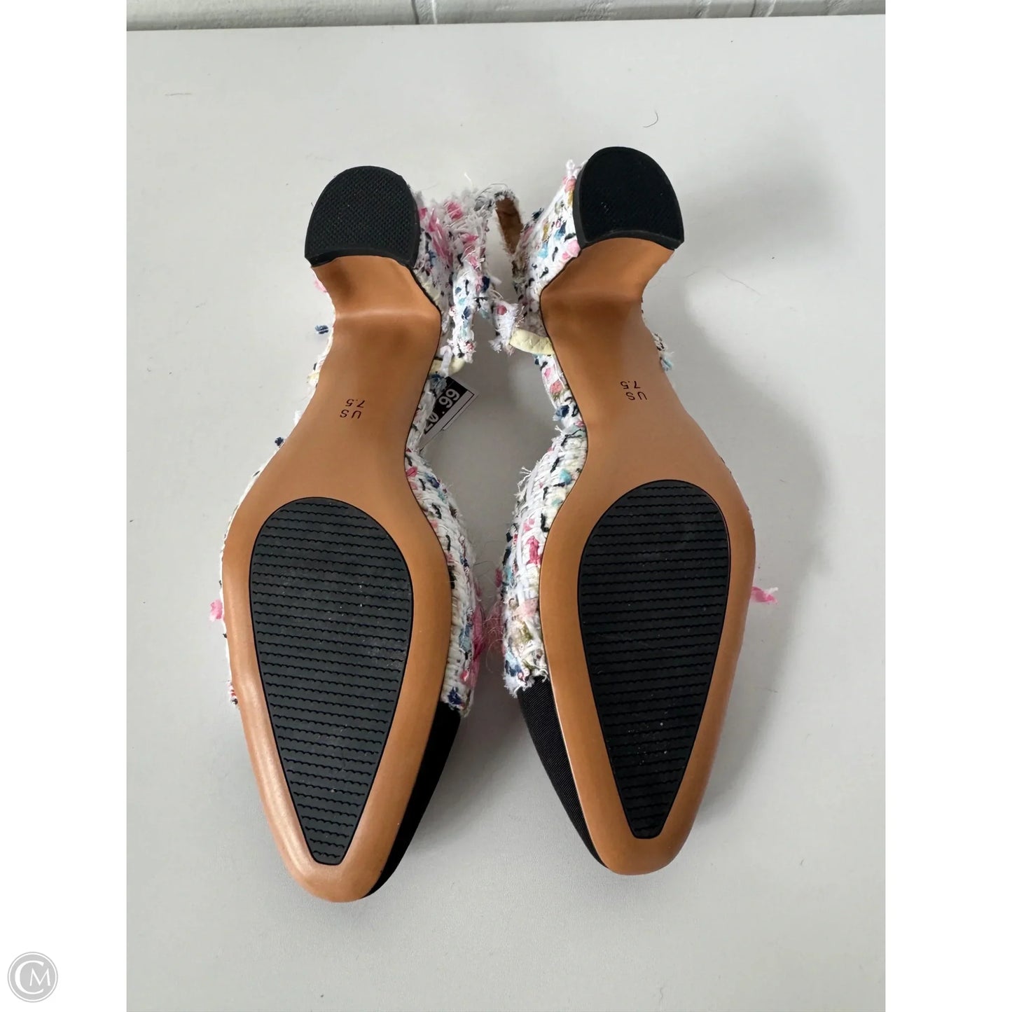 Shoes Heels Block By Clothes Mentor In Black & White, Size: 7.5