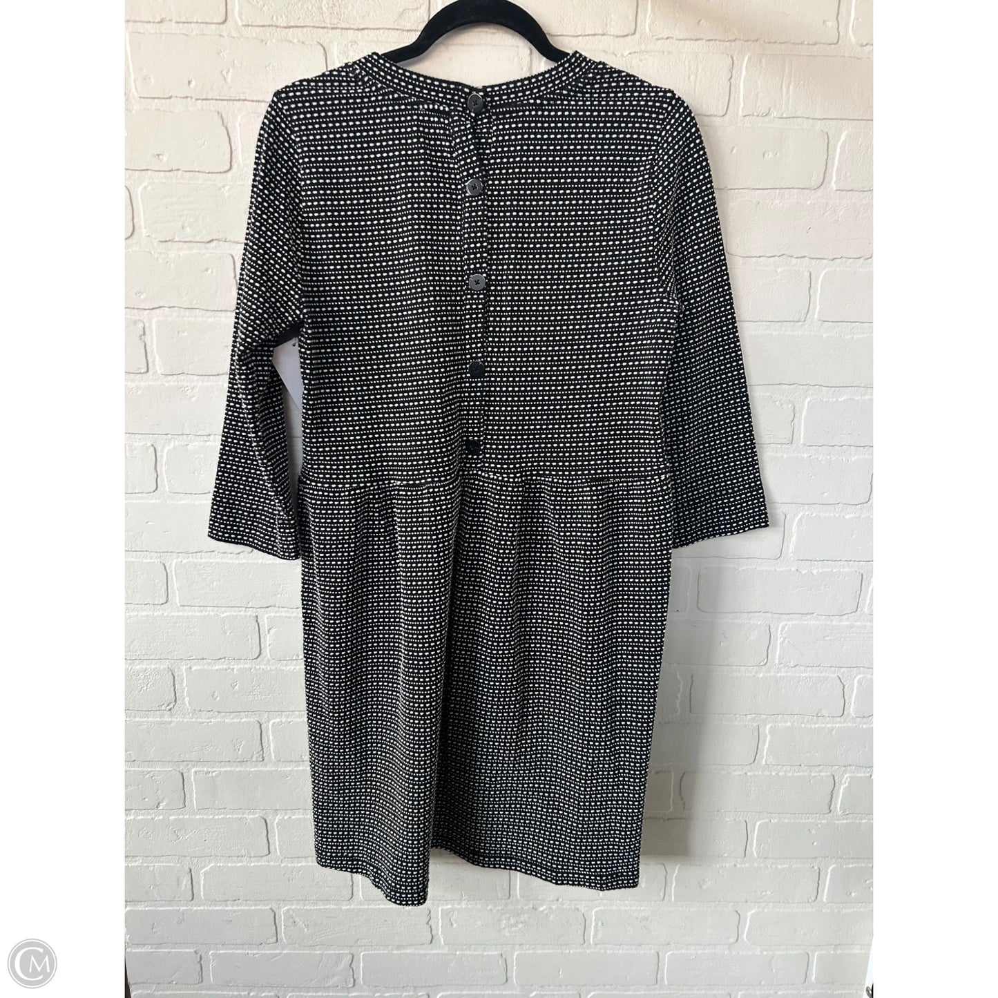 Dress Casual Midi By Loft In Black & Cream, Size: M