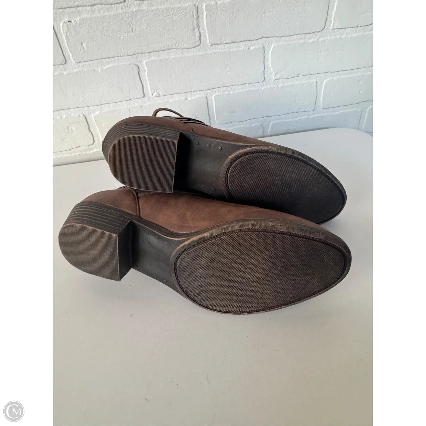 Boots Ankle Flats By So In Brown, Size: 10