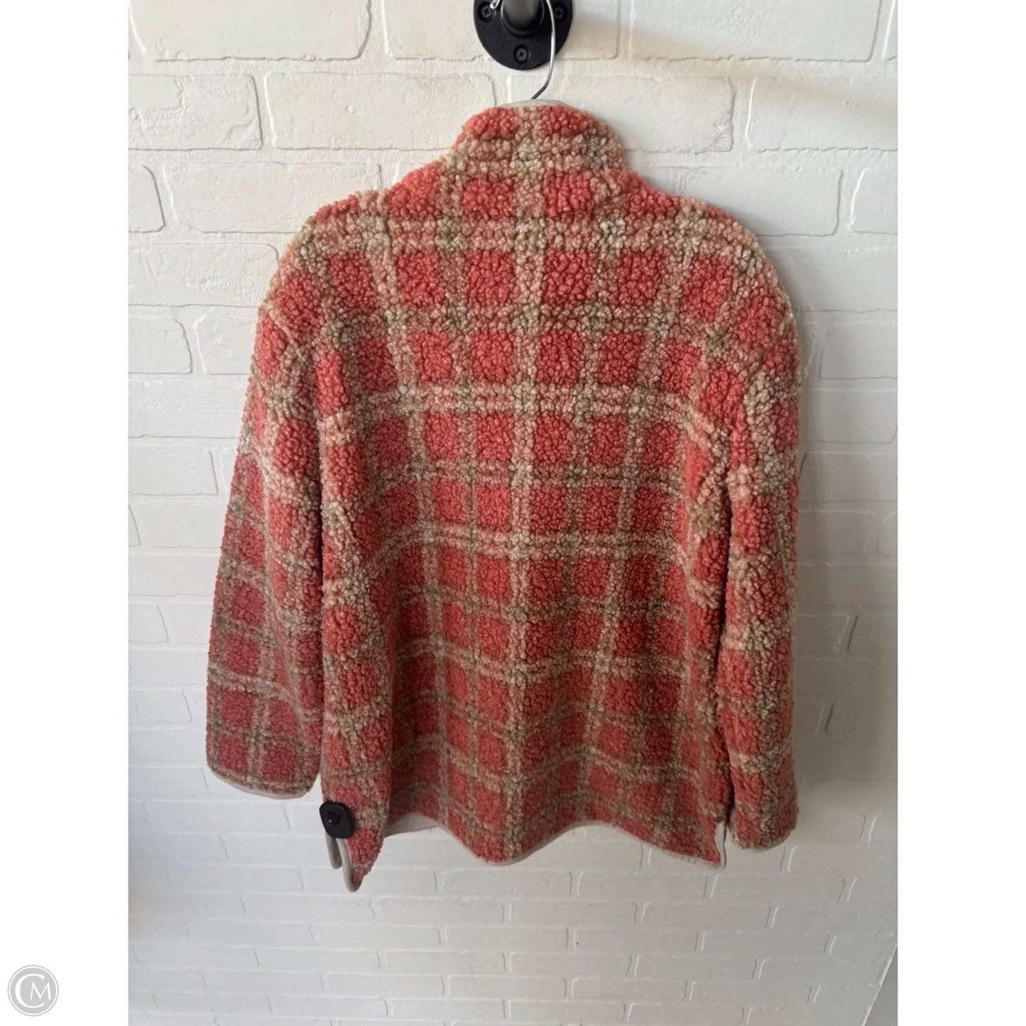 Jacket Faux Fur & Sherpa By Nic + Zoe In Orange & Tan, Size: Xl