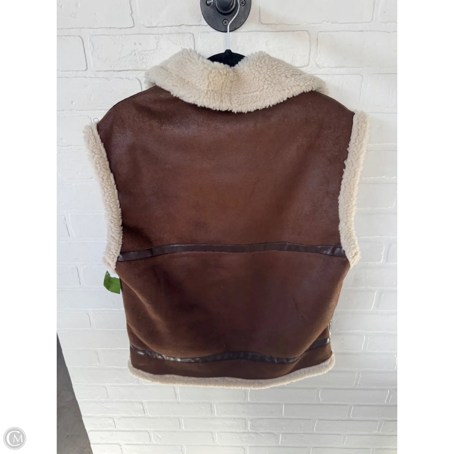 Vest Faux Fur & Sherpa By Vici In Brown & Cream, Size: S